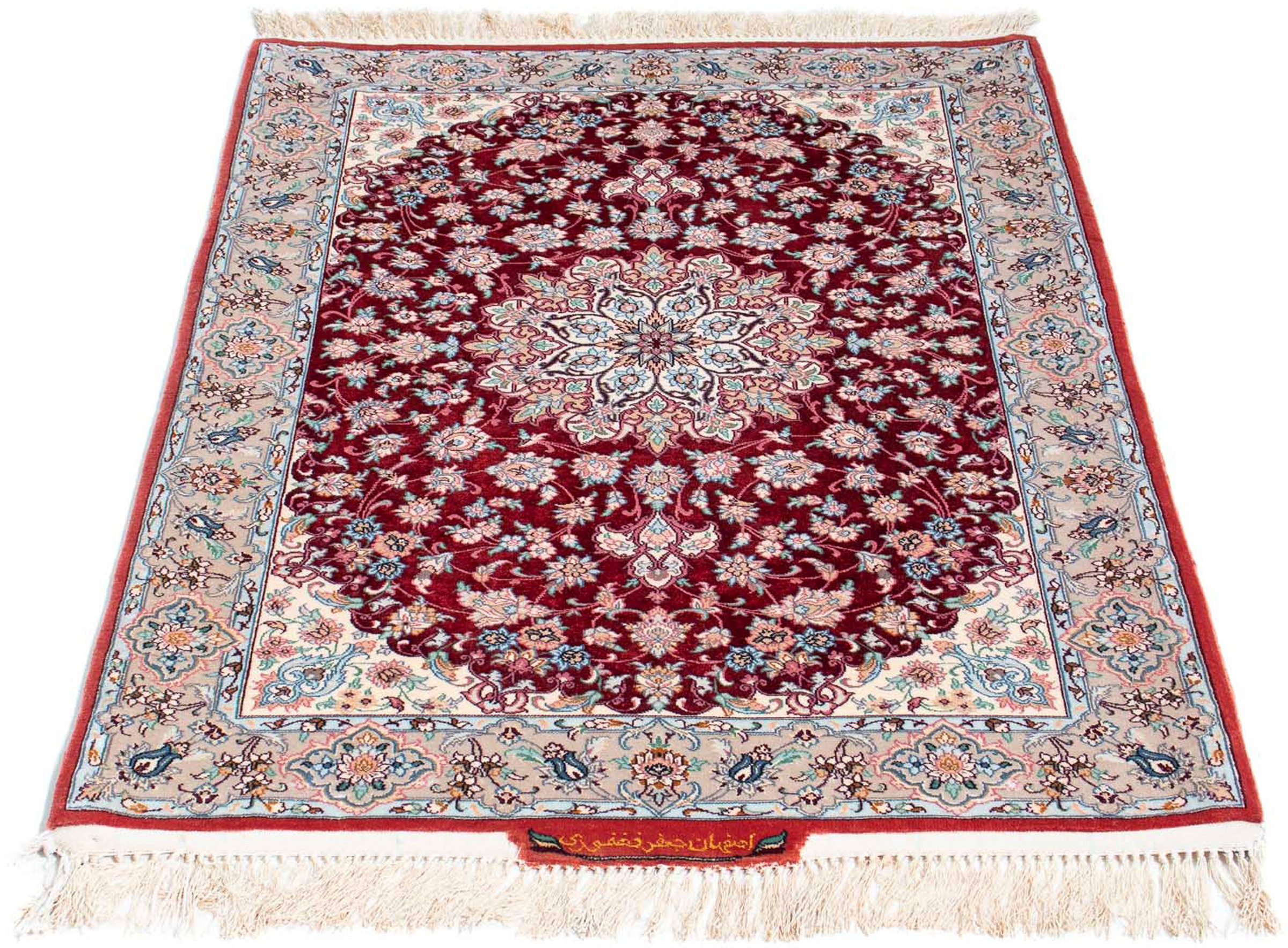 Image of morgenland Orientteppich »Perser - Isfahan - Premium - 119 x 84 cm - rot«, rechteckig, 6 mm Höhe, Wohnzimmer, Handgeknüpft, Einzelstück mit Zertifikat bei Ackermann Versand Schweiz