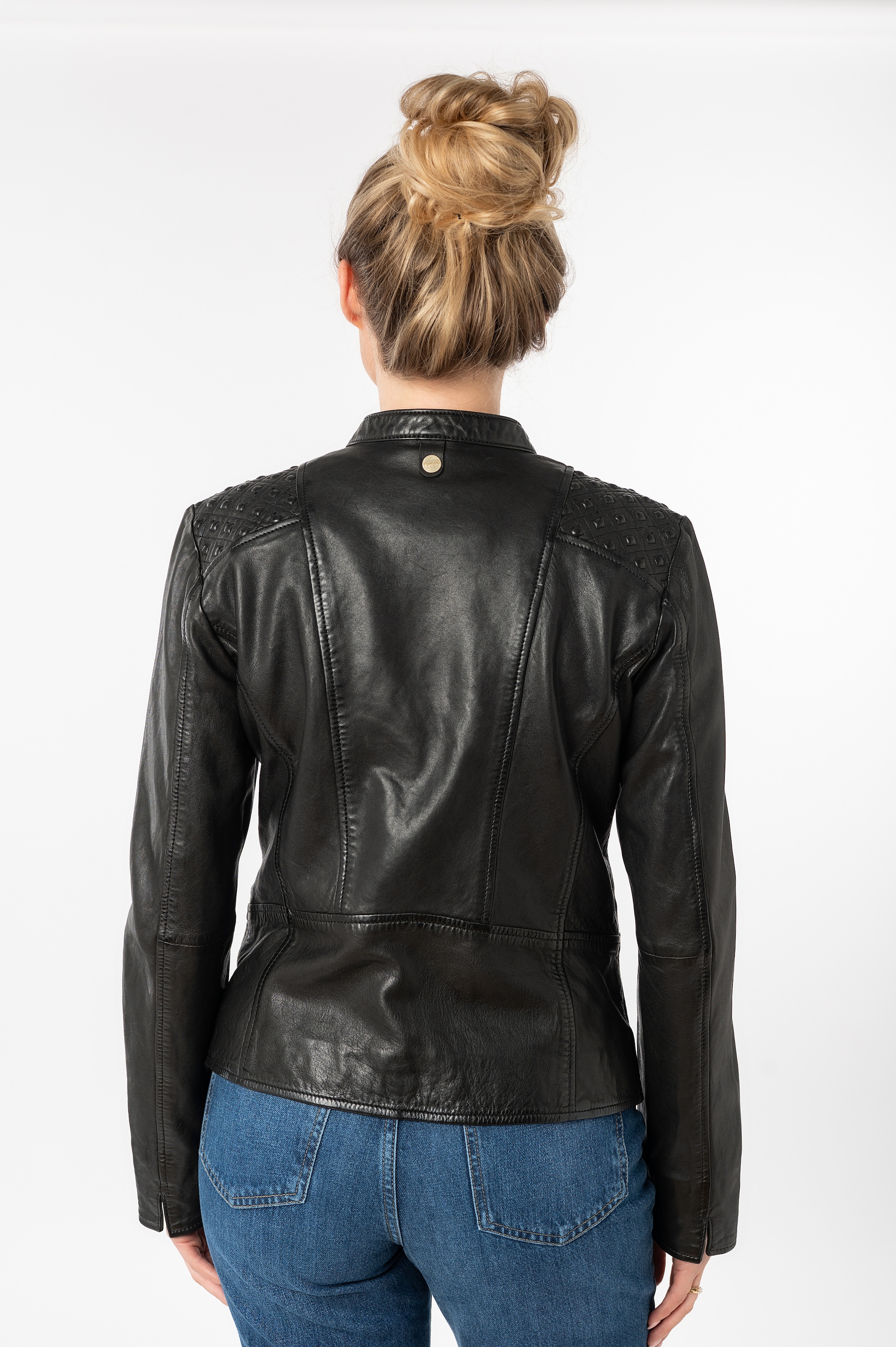 Mauritius Lederjacke »MWMakena« mit Stehkragen & Drucker