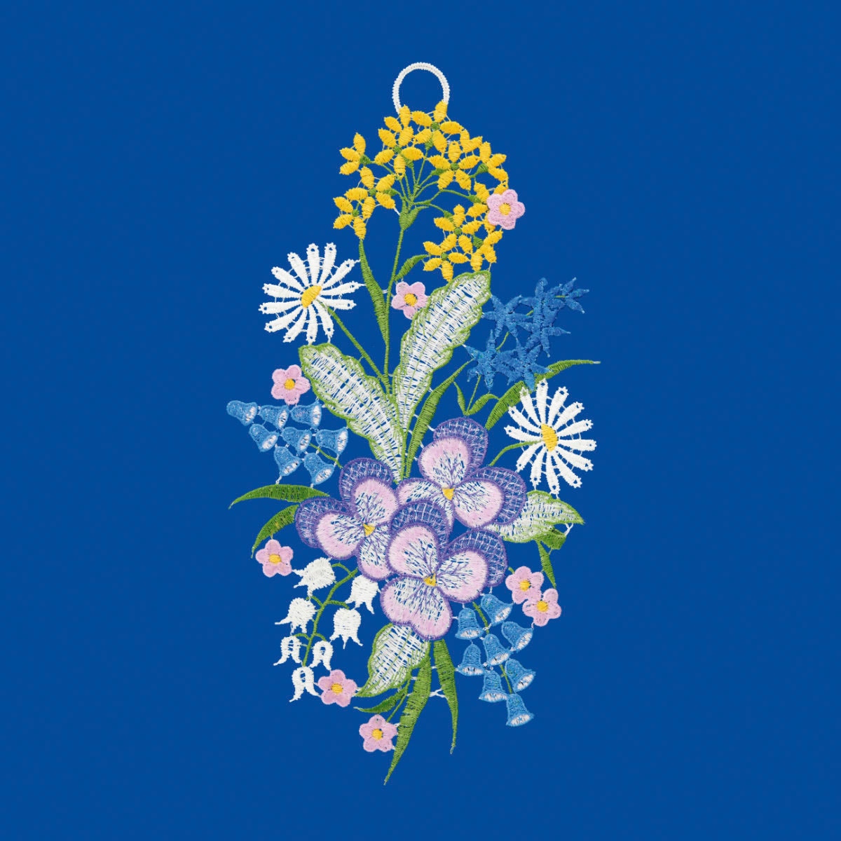 W. Reuter & Sohn - Plauener Spitze® Fensterbild »Fensterbild "Blumenstrauss" farbig«