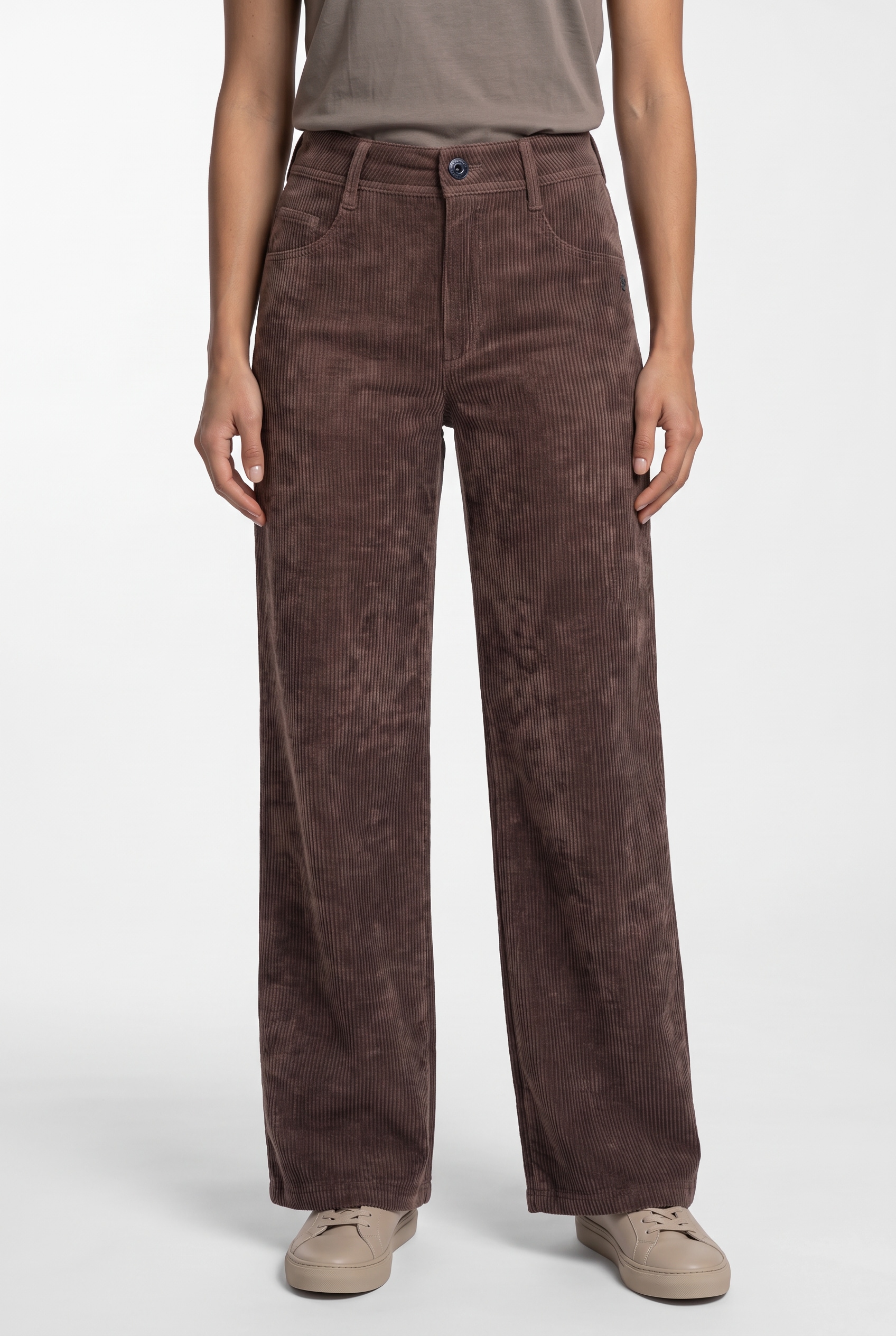 Image of GANG Cordhose "94AMELIE WIDE" im 5-Pocket-Stil mit weitem Bein