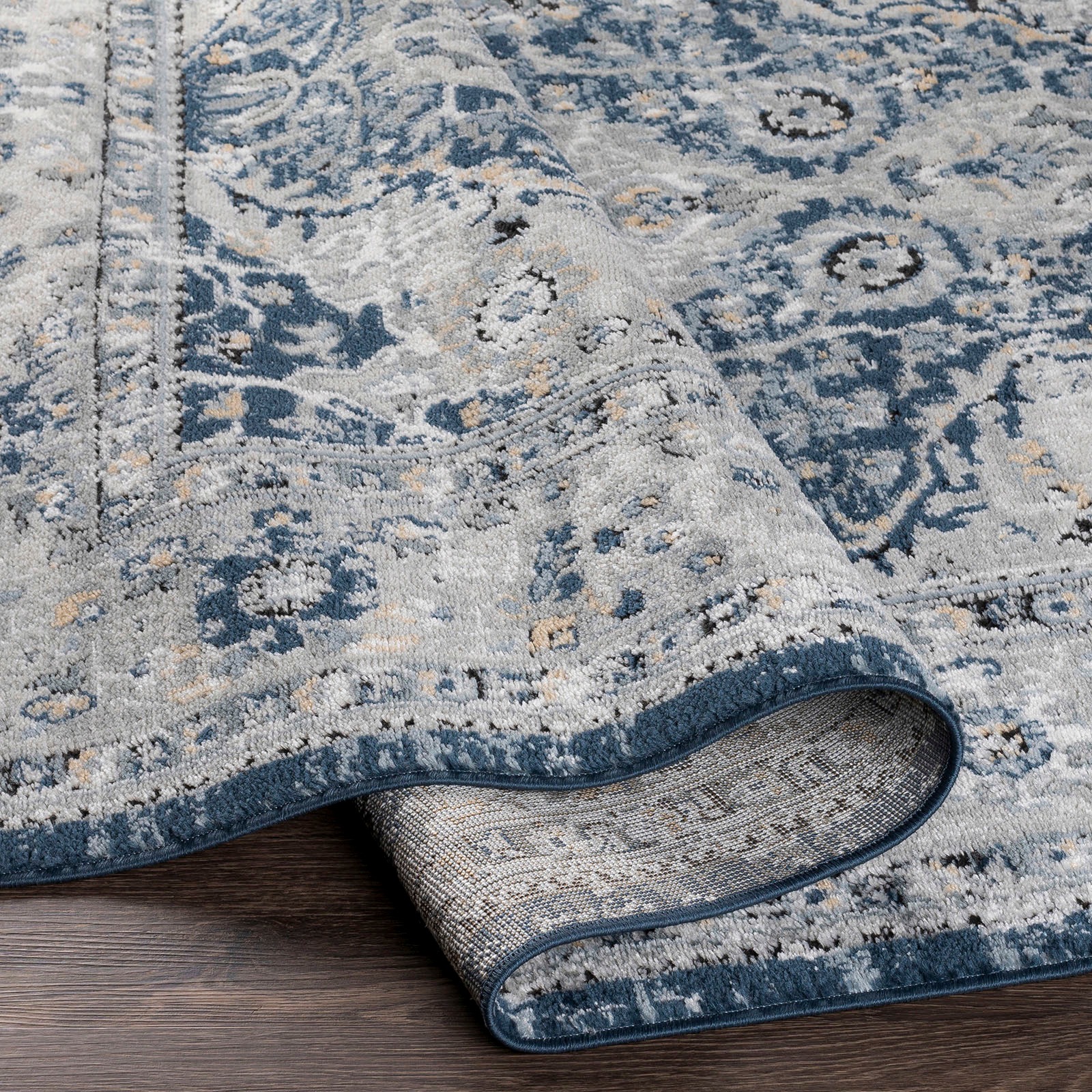 Livabliss Teppich »VIENNA«, rechteckig, 10 mm Höhe, Boho Kurzflor Orientteppich, Wohnzimmer, Schlafzimmer, Blau