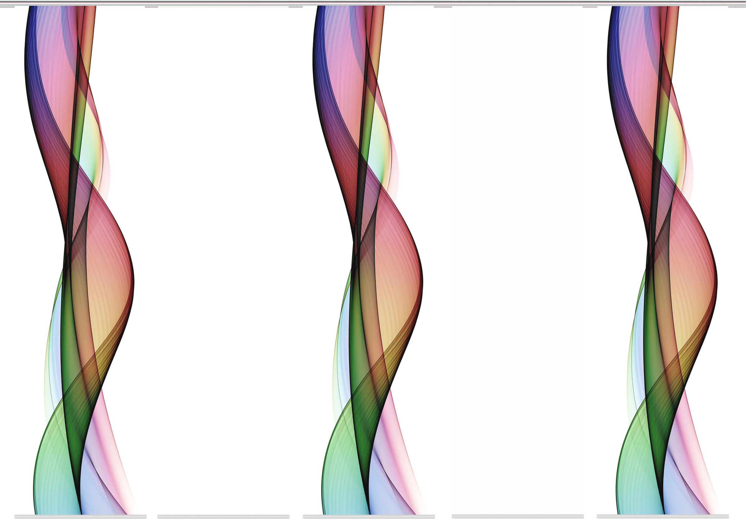 Image of HOME WOHNIDEEN Schiebegardine »WELLANA 5er SET«, (5 St.), Dekostoff-Seidenoptik, Digital bedruckt bei Ackermann Versand Schweiz