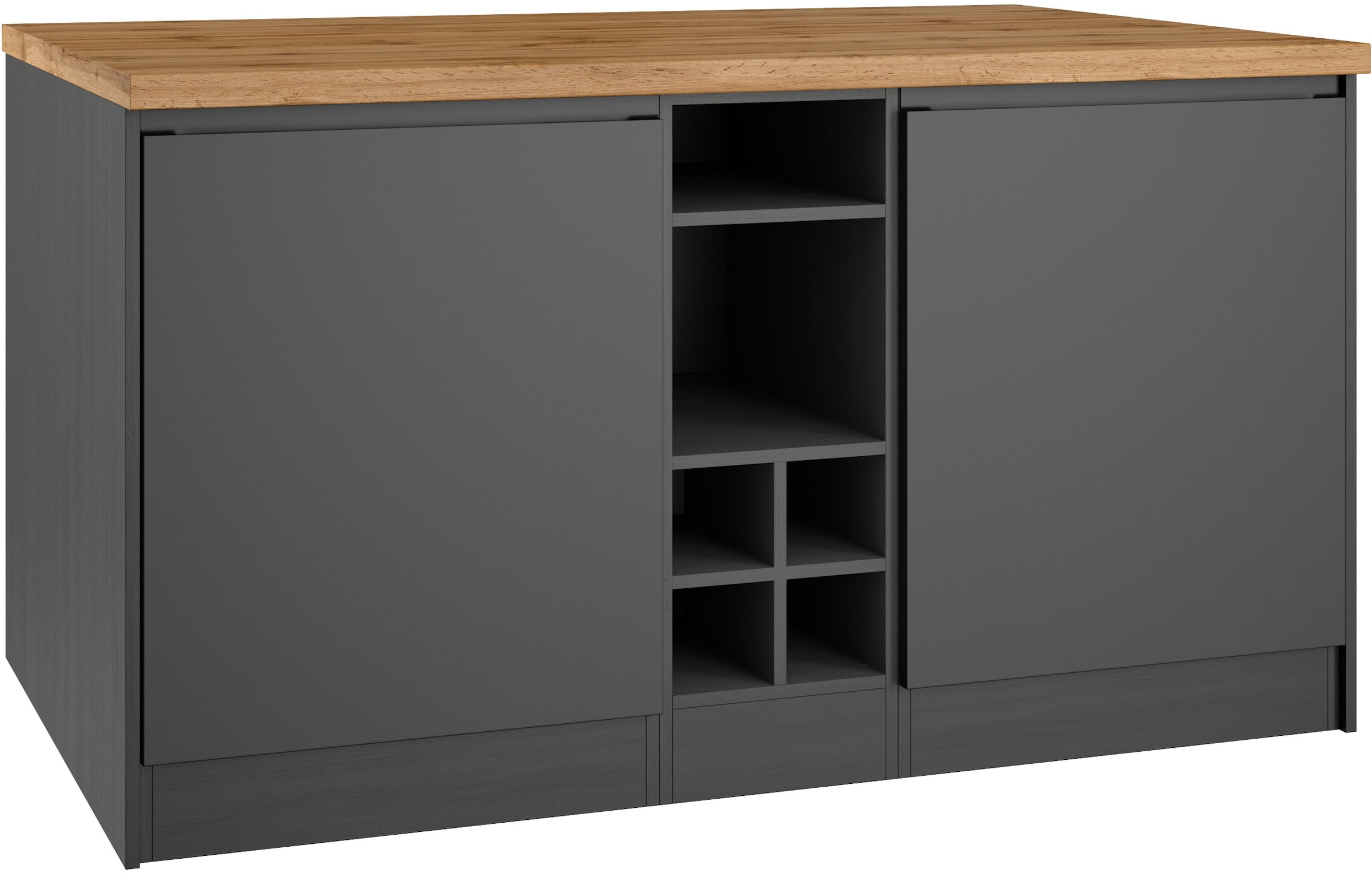 KOCHSTATION Kücheninsel »KS-Bruneck, Breite 153 cm« MDF-Fronten, Arbeitsplatte 38mm stark