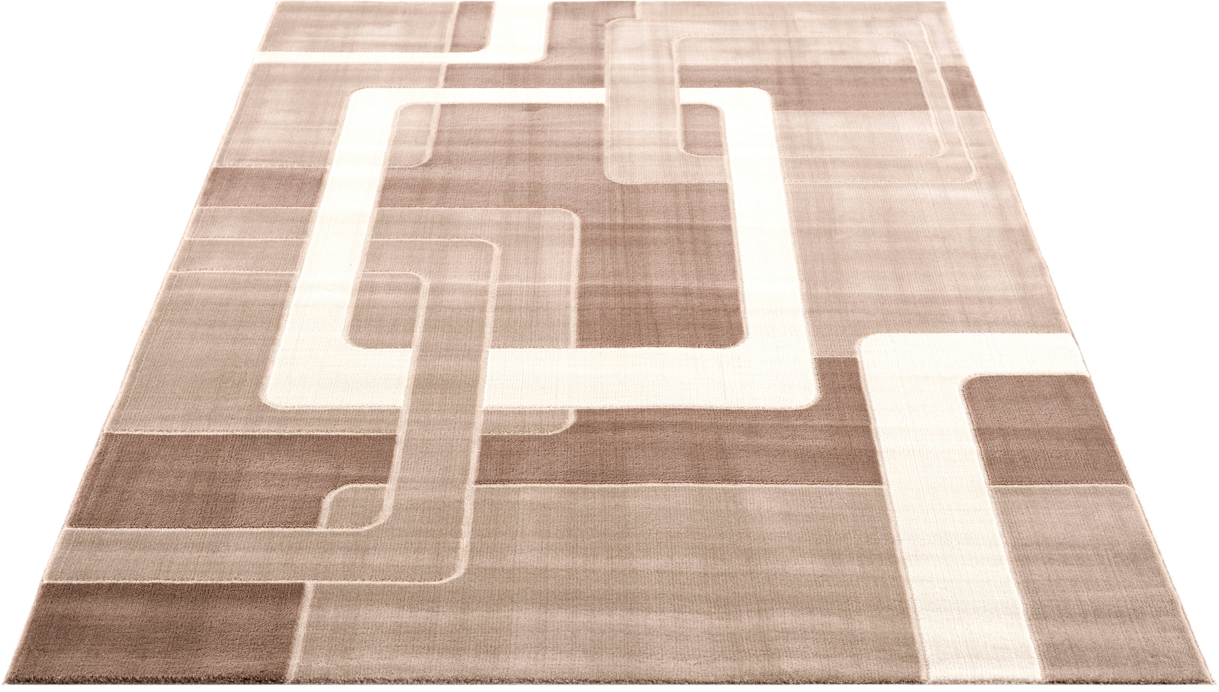 ♕ Home affaire Teppich »Anesa«, rechteckig, mit handgearbeitetem  Konturenschnitt, flach, Kurzflor, elegant versandkostenfrei auf | Kurzflor-Teppiche