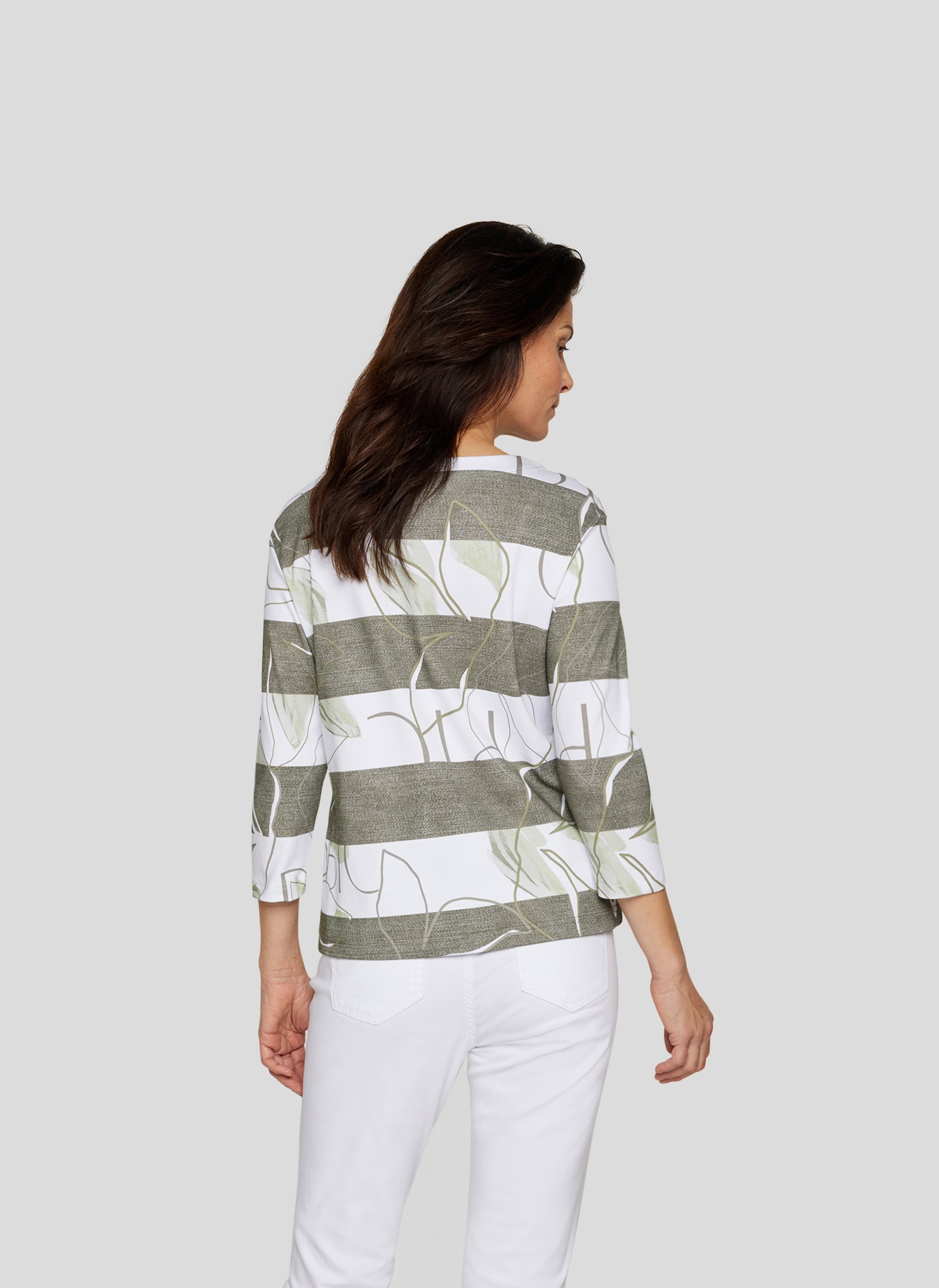 Rabe 3/4-Arm-Shirt, mit Blockstreifen und grafischem Print