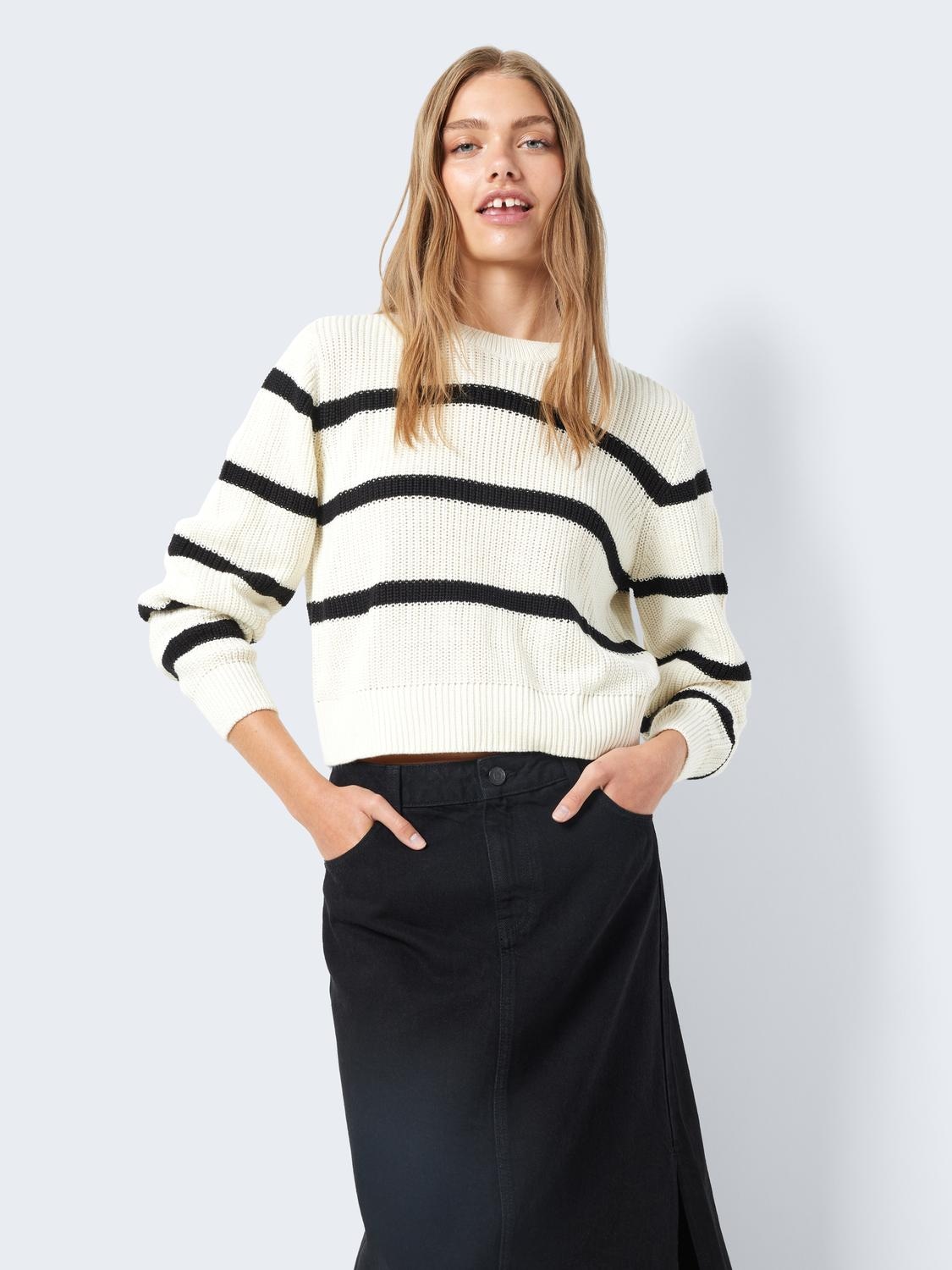 Noisy may Strickpullover »NMMAYSA L/S STRIPE O-NECK KNIT NOOS«