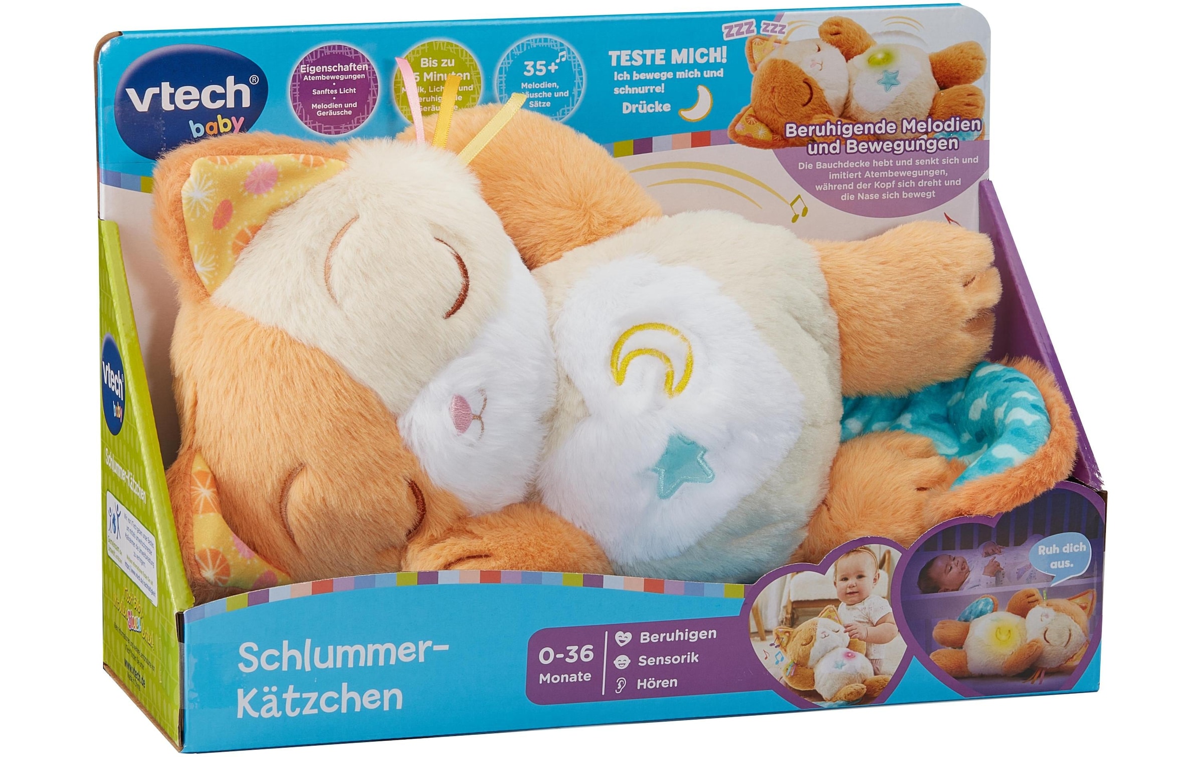 Vtech® Plüschfigur »Schlummer-Kätzchen -DE-«, (1 St.), Sterntaste für Timer und verschiedene Klänge