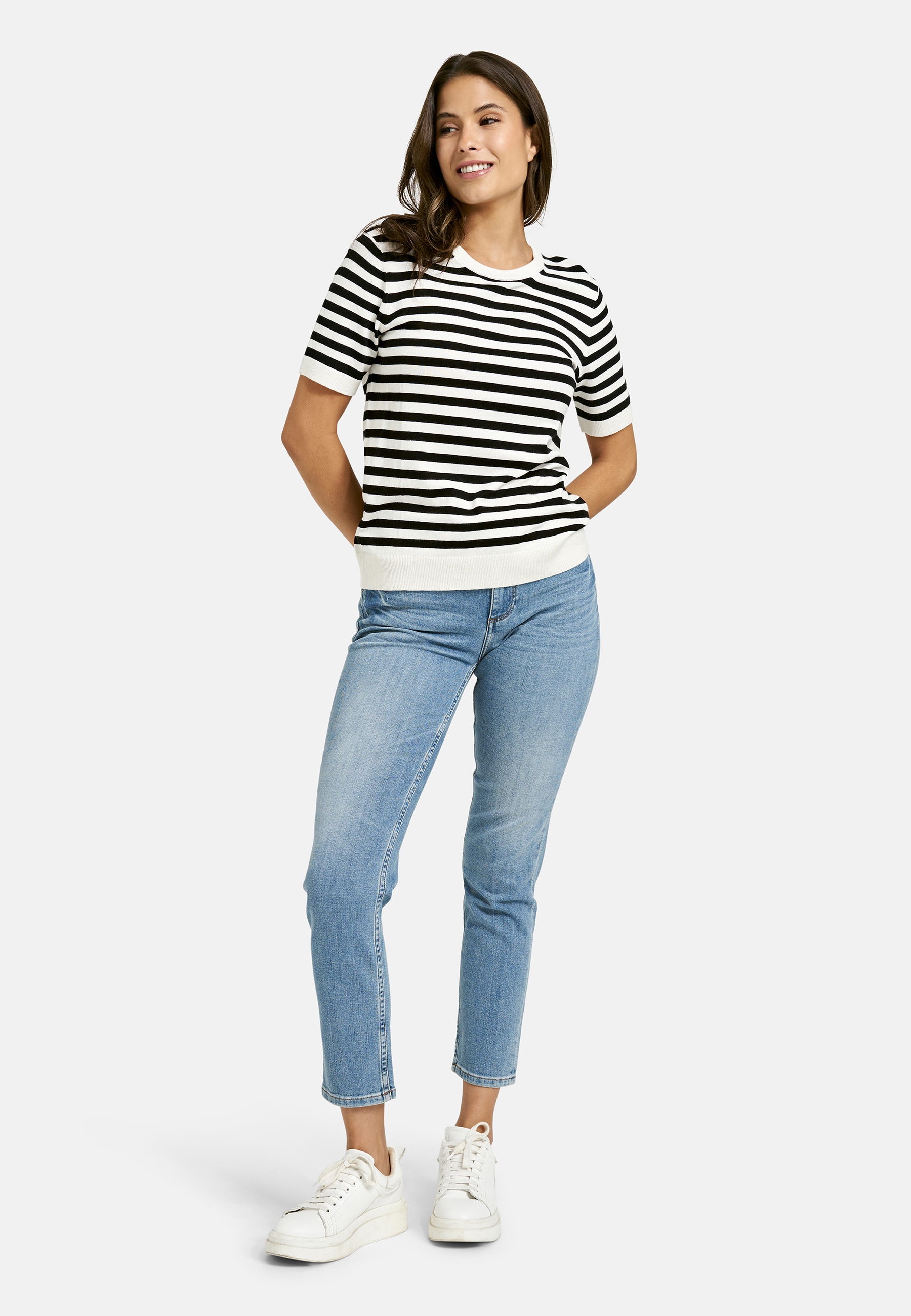 Smith & Soul Pull à manches courtes col rond, mélange viscose