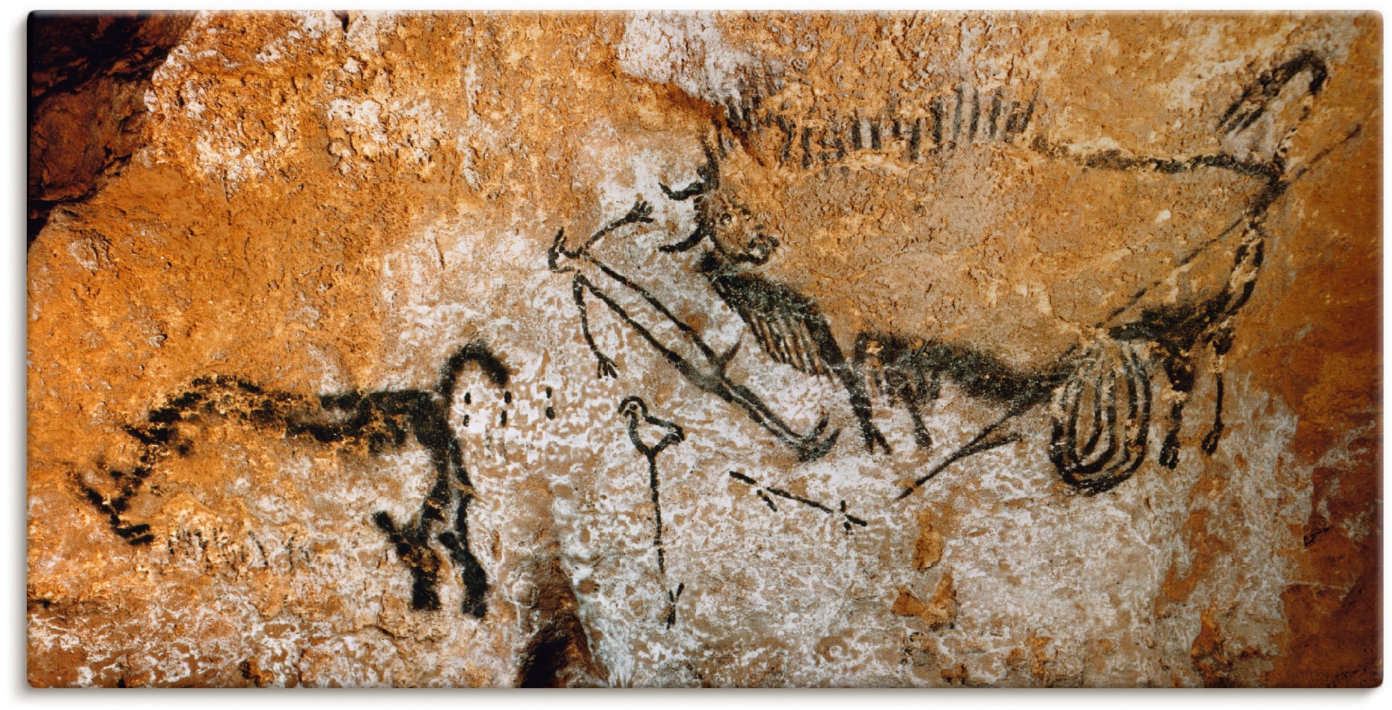Image of Artland Leinwandbild "Höhle von Lascaux 17000 v Chr" Wildtiere 1 Stk. tlg. auf Holzrahmen gespannt