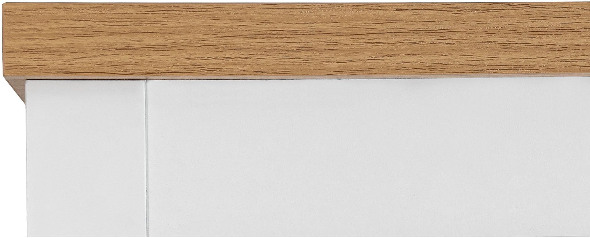 GOODproduct Vitrine »Rigny« aus MDF, mit Holz-Zierleiste, schwarzem Metallgriff