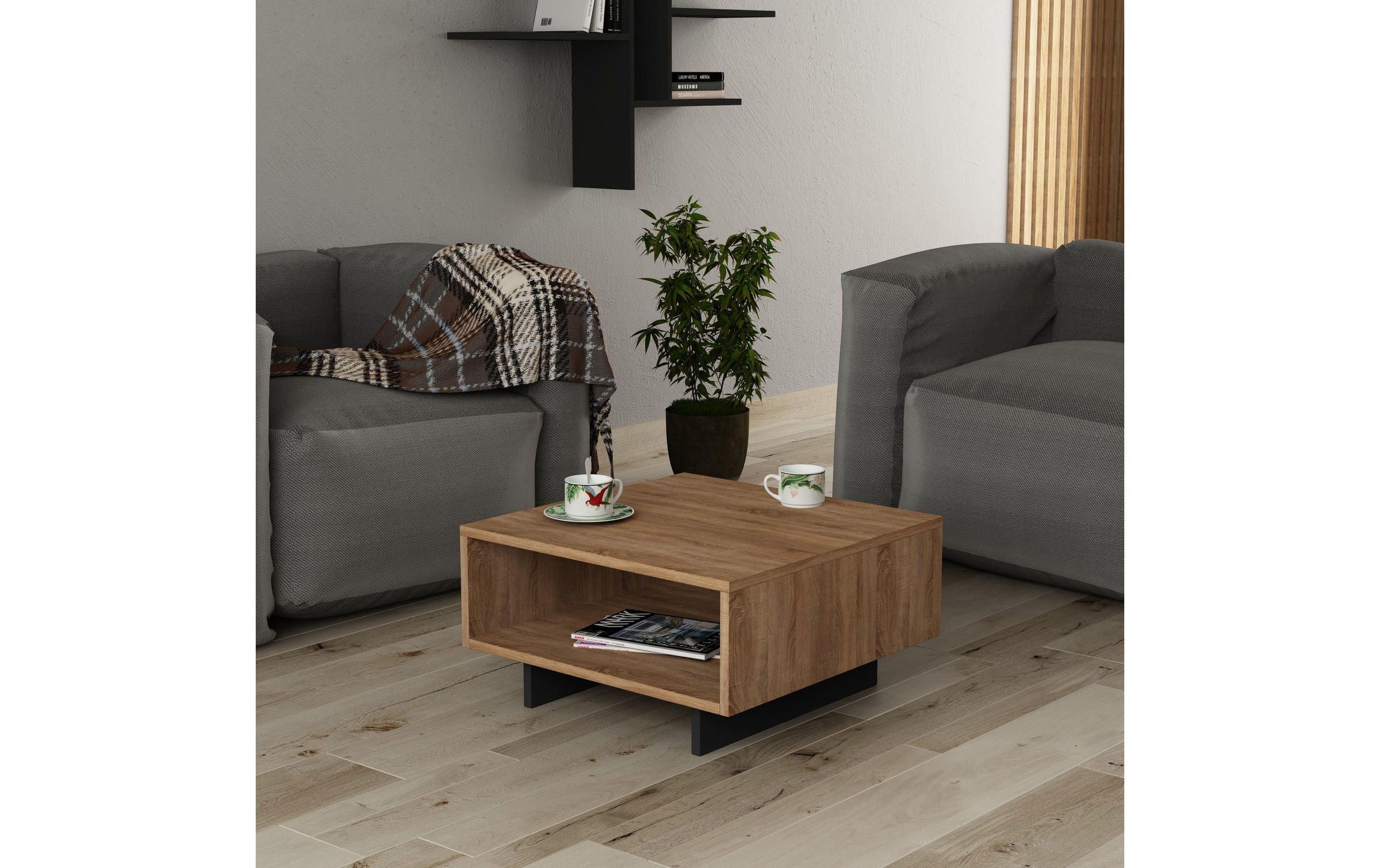 Beistelltisch »Woody Fashion Hola 90 x 32 cm, Braun/Schwarz«
