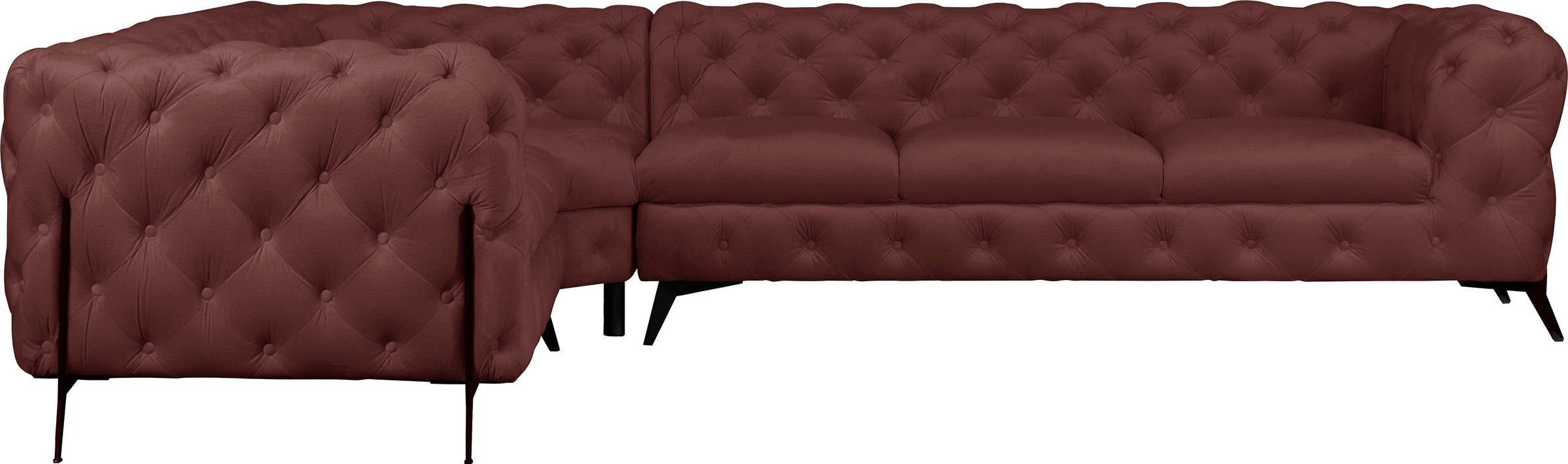 Image of Leonique Ecksofa »Amaury«, grosses Ecksofa, mit aufwändiger Kopfheftung in moderner Optik, Breite 323 cm, Fussfarbe wählbar bei Ackermann Versand Schweiz