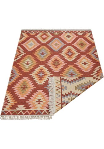 HANSE Home Teppich »Tawi«, rechteckig, 3 mm Höhe, Wendbar mit Fransen, Kelim Look,... kaufen