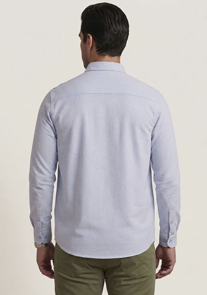 Man's World Plus Langarmhemd »aus softem Baumwoll-Jersey« Regular Fit, Maximaler Komfort, zeitloser Hemdenstil