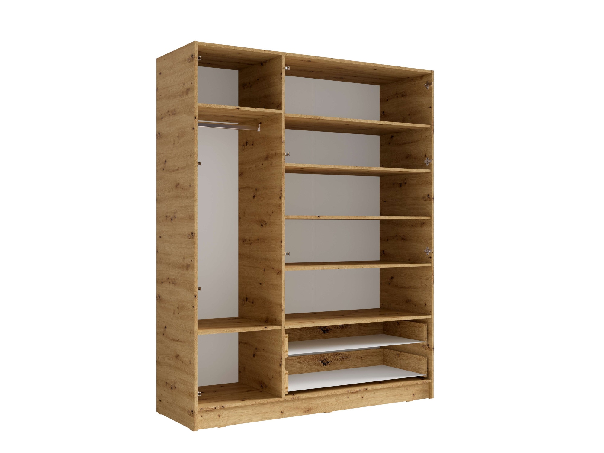 INOSIGN Kleiderschrank »LAREDO Wäscheschrank komplette Innenausstattung, Masse 158,3/200,5/55cm«, Garderobe mit offenem Fach, 3 Türen und 2 Schubladen, FSC