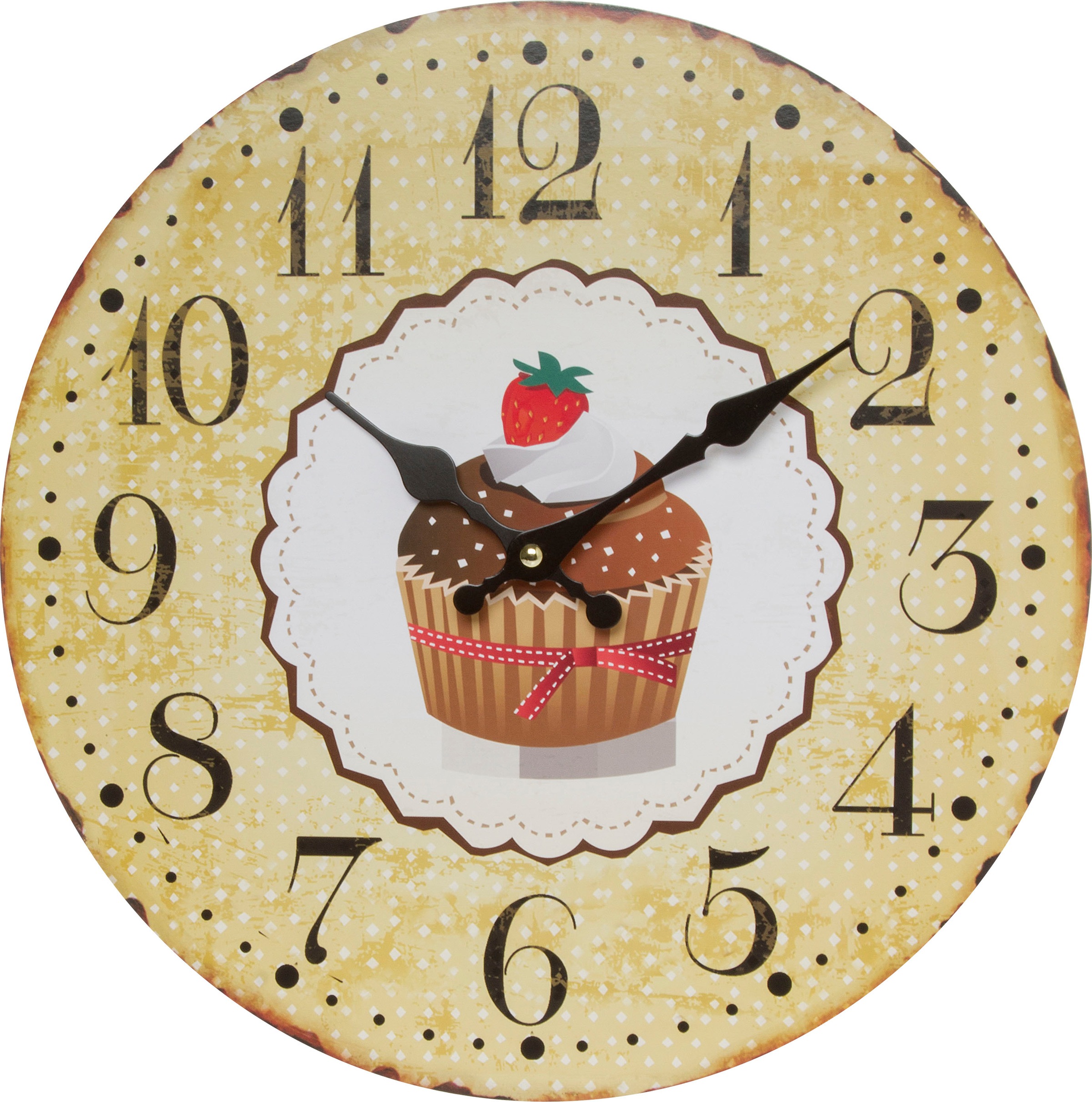 Image of Myflair Möbel & Accessoires Wanduhr »"Cupcake, braun"«, rund, Ø 33,8 cm, Shabby Optik, dekorativ in Küche & Wohnzimmer bei Ackermann Versand Schweiz