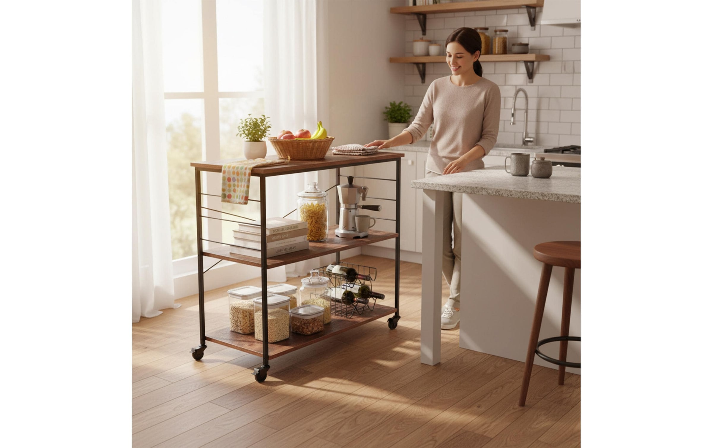 relaxdays Küchenwagen »87 x 80 x 40 cm«