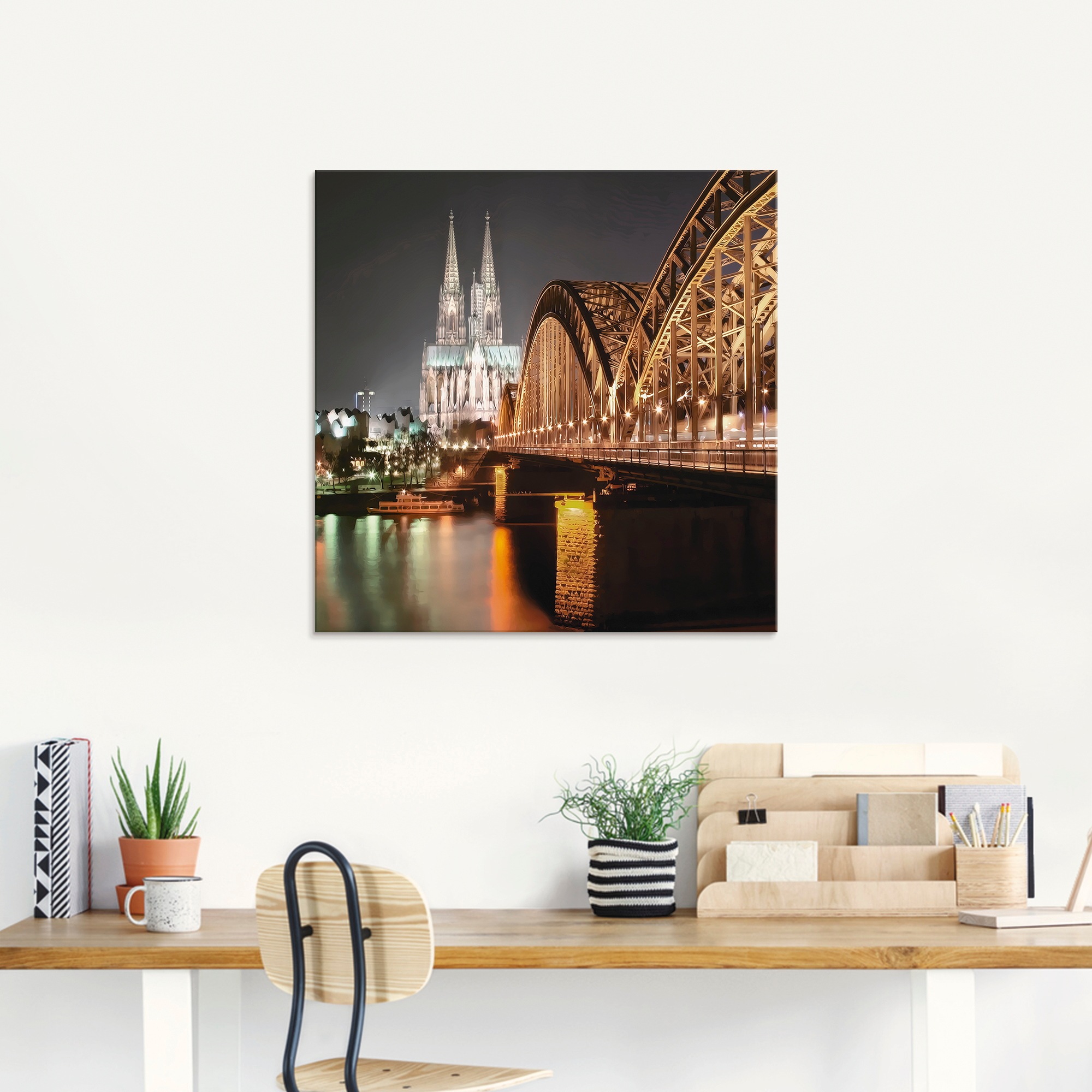 Artland Glasbild »Köln Skyline Collage V« Brücken 1 Stk. tlg. in verschiedenen Grössen