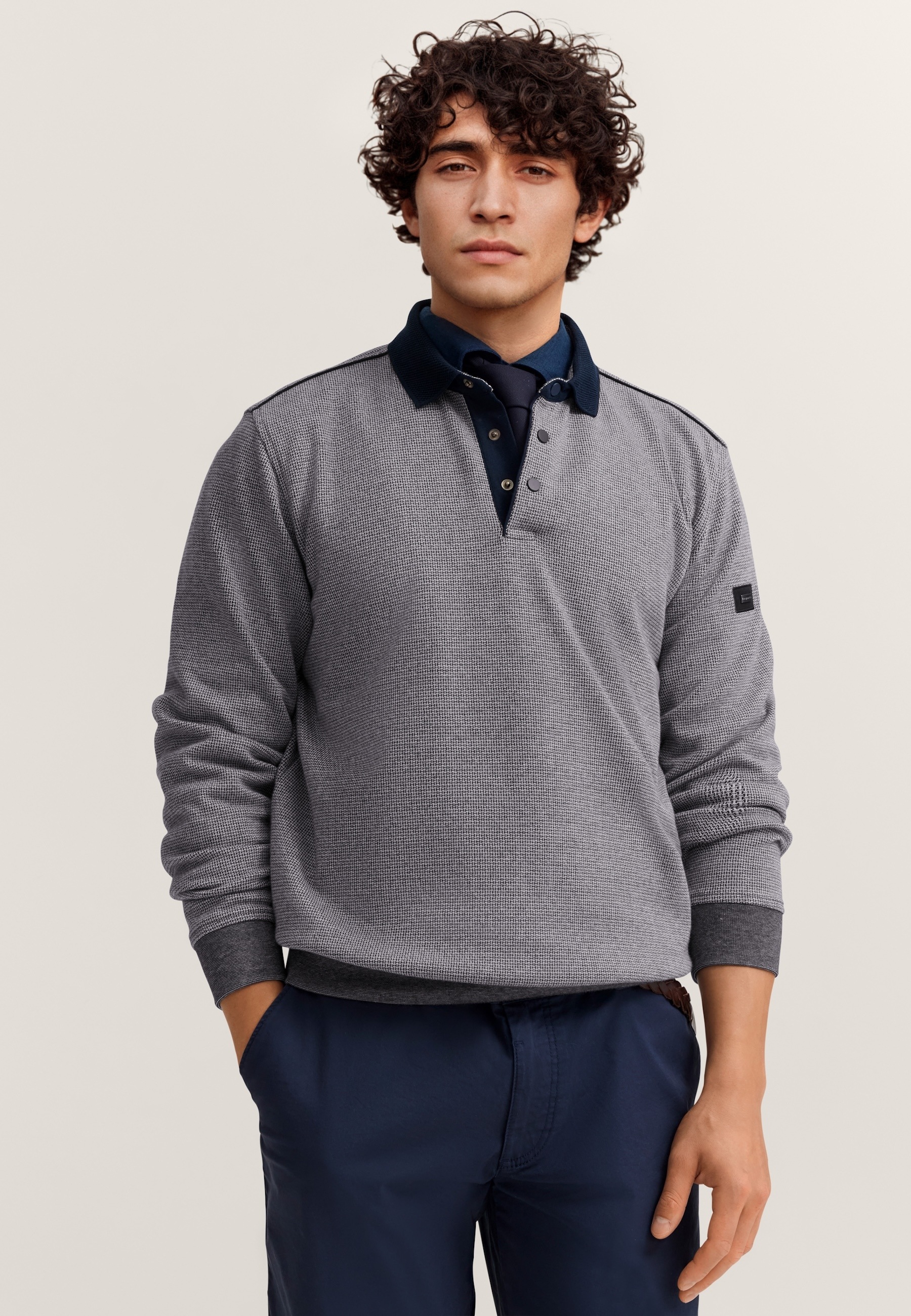 Image of bugatti Polokragenpullover "Modern Fit" mit Druckknöpfen