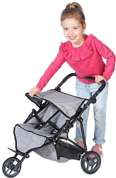 Knorrtoys® Puppen-Zwillingsbuggy »Duo - Jeans Grey«