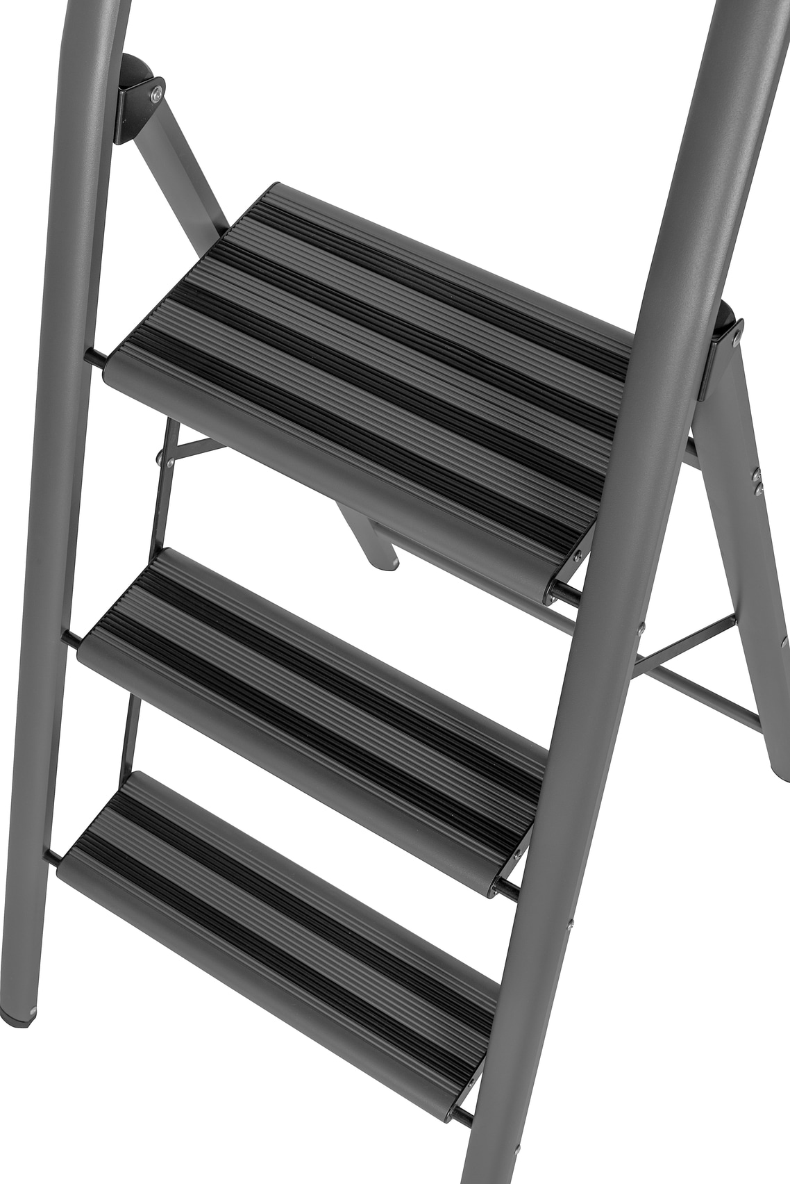 WENKO Trittleiter »Modell Alu-Compact«, leichte & rutschfeste Haushaltsleiter, belastbar bis 150 kg, klappbar