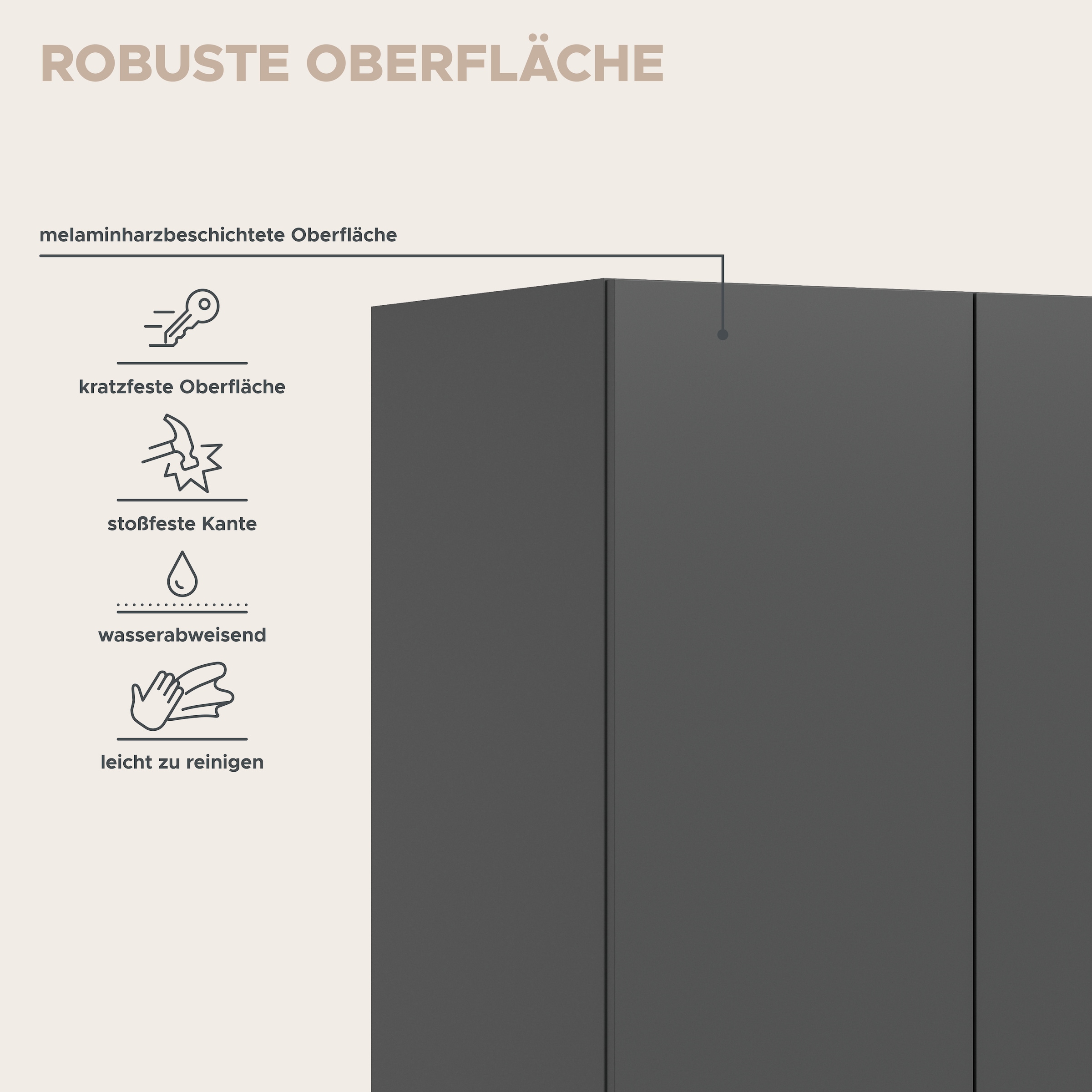 Home affaire Armoires à vêtements »Skarde Schlafzimmerschrank, Garderobe, Schrank« Otto Bestseller Garderobe Schlafzimmerschrank,  Breite: 80 cm, anthrazit, Kleiderstange