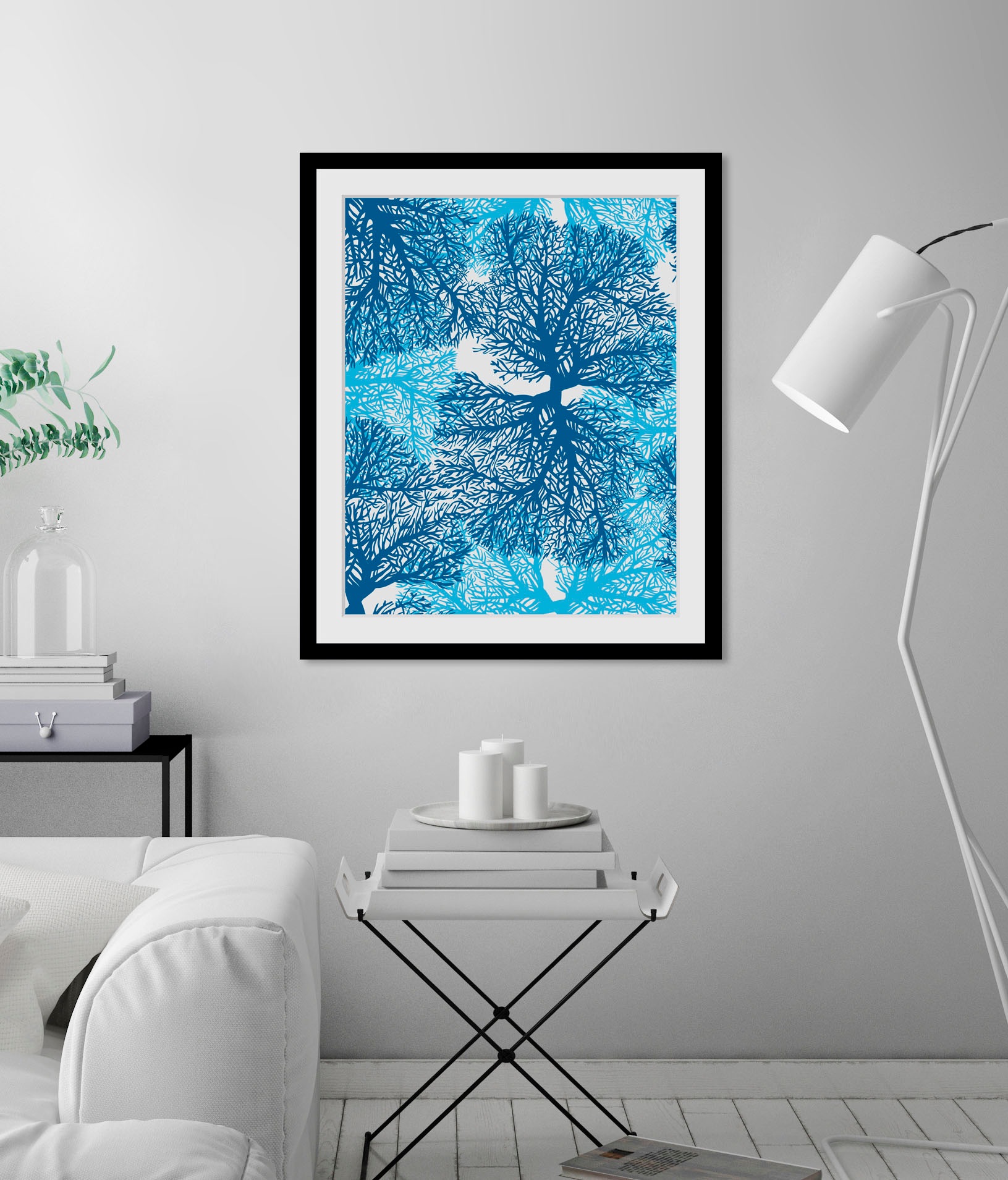 Image of queence Bild "Mirco" Kunst Meer Wassertiere 1 Stk. tlg. HD Premium Poster-Druck inkl. Holzrahmen