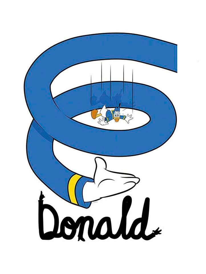 St.), Komar »Donald Poster Disney, Schlafzimmer, Wohnzimmer kaufen Kinderzimmer, Duck Spiral«, (1