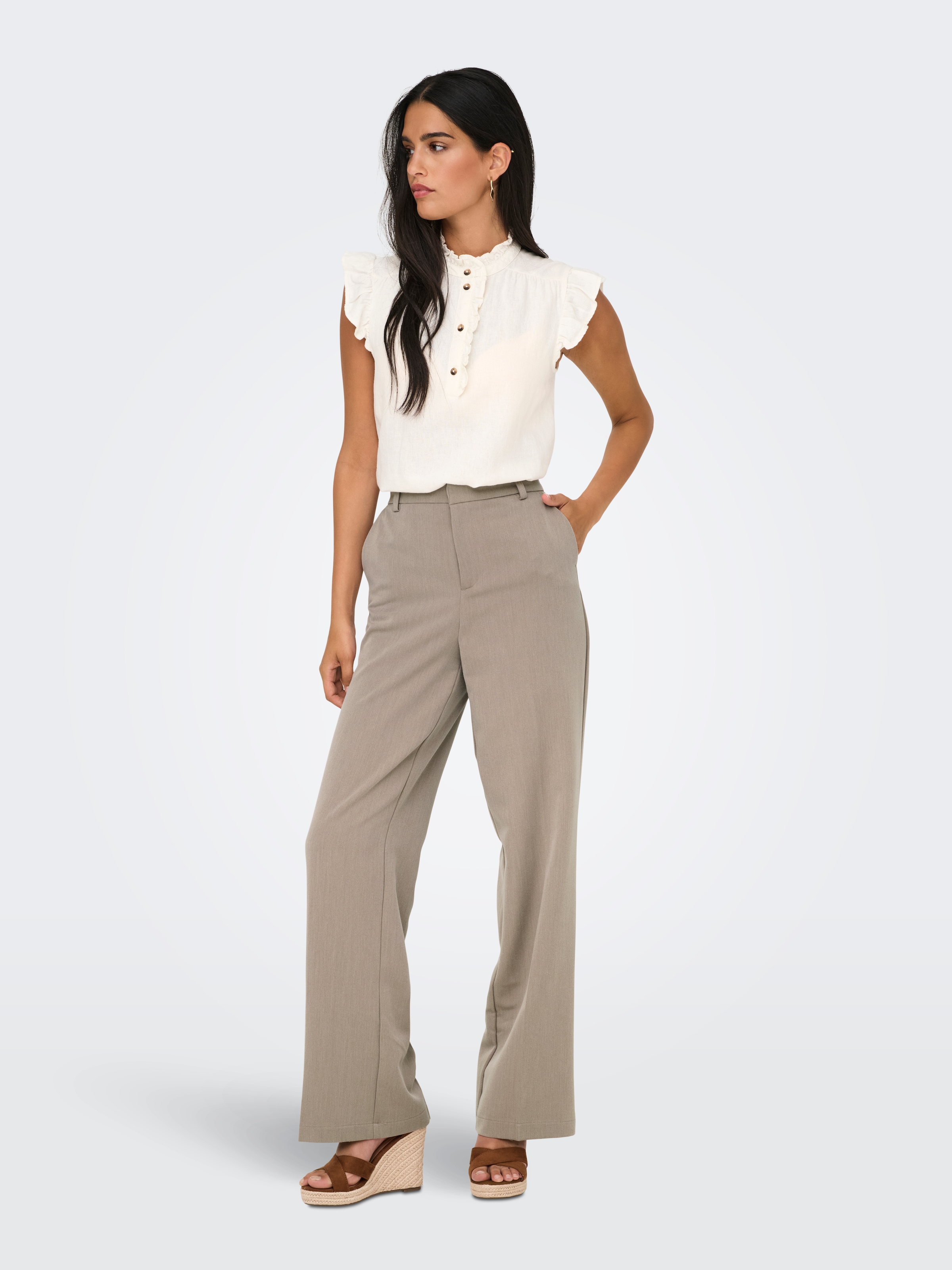 ONLY Pantalon de costume »ONLHATTIE-LANA HW W MEL PANT TLR NOOS«  Materialmix