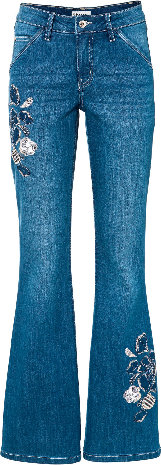 bonprix Jeans à pattes d'eph Regular Fit, aus Baumwolle, Polyester und Elasthan