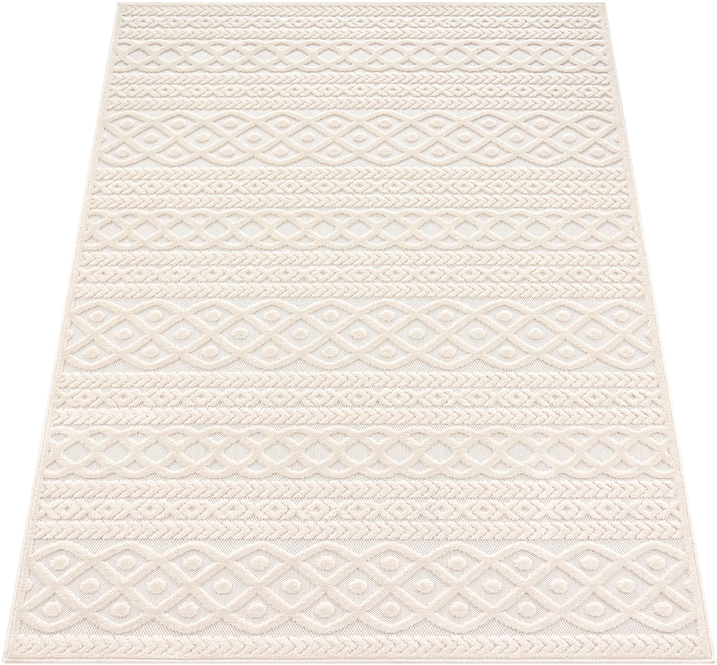 Paco Home Teppich »Cotton Hoch-Tief 231«, jetzt Uni-Farben, rechteckig, und boho, Effekt, geeignet In- Outdoor kaufen