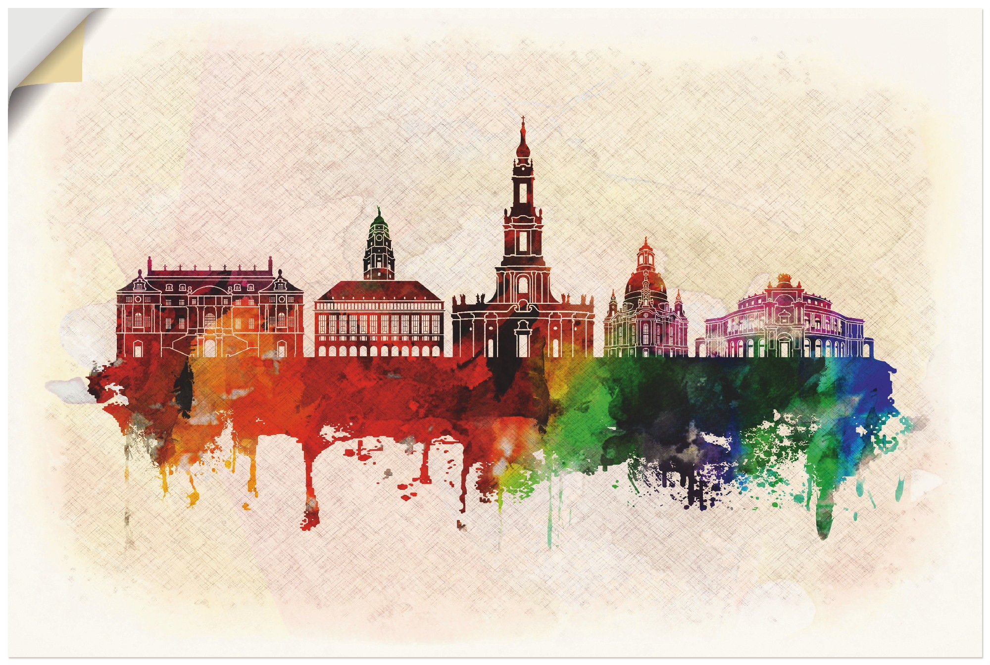 Image of Artland Wandbild »Dresden Deutschland Skyline«, Deutschland, (1 St.), in vielen Grössen & Produktarten - Alubild / Outdoorbild für den Aussenbereich, Leinwandbild, Poster, Wandaufkleber / Wandtattoo auch für Badezimmer geeignet bei Ackermann Versand Schwe