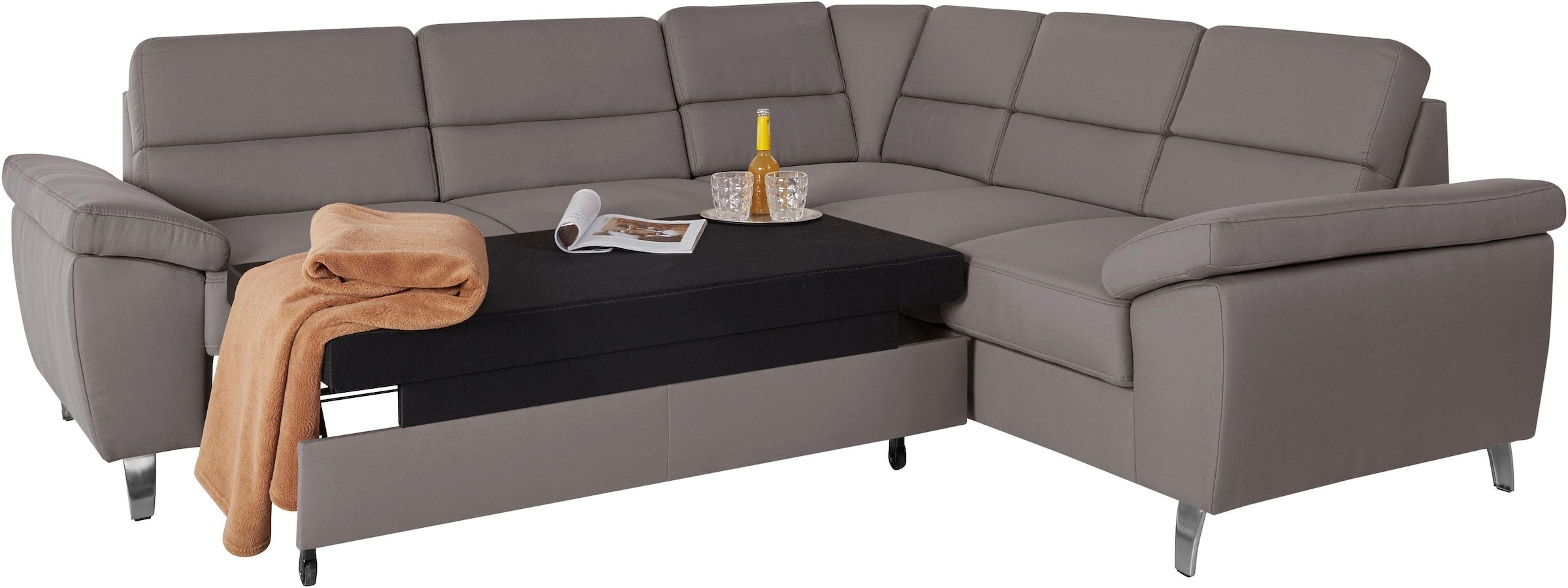 sit&more Ecksofa »Sorano L-Form«, wahlweise mit Bett- und Relaxfunktion, inkl. Bettkasten