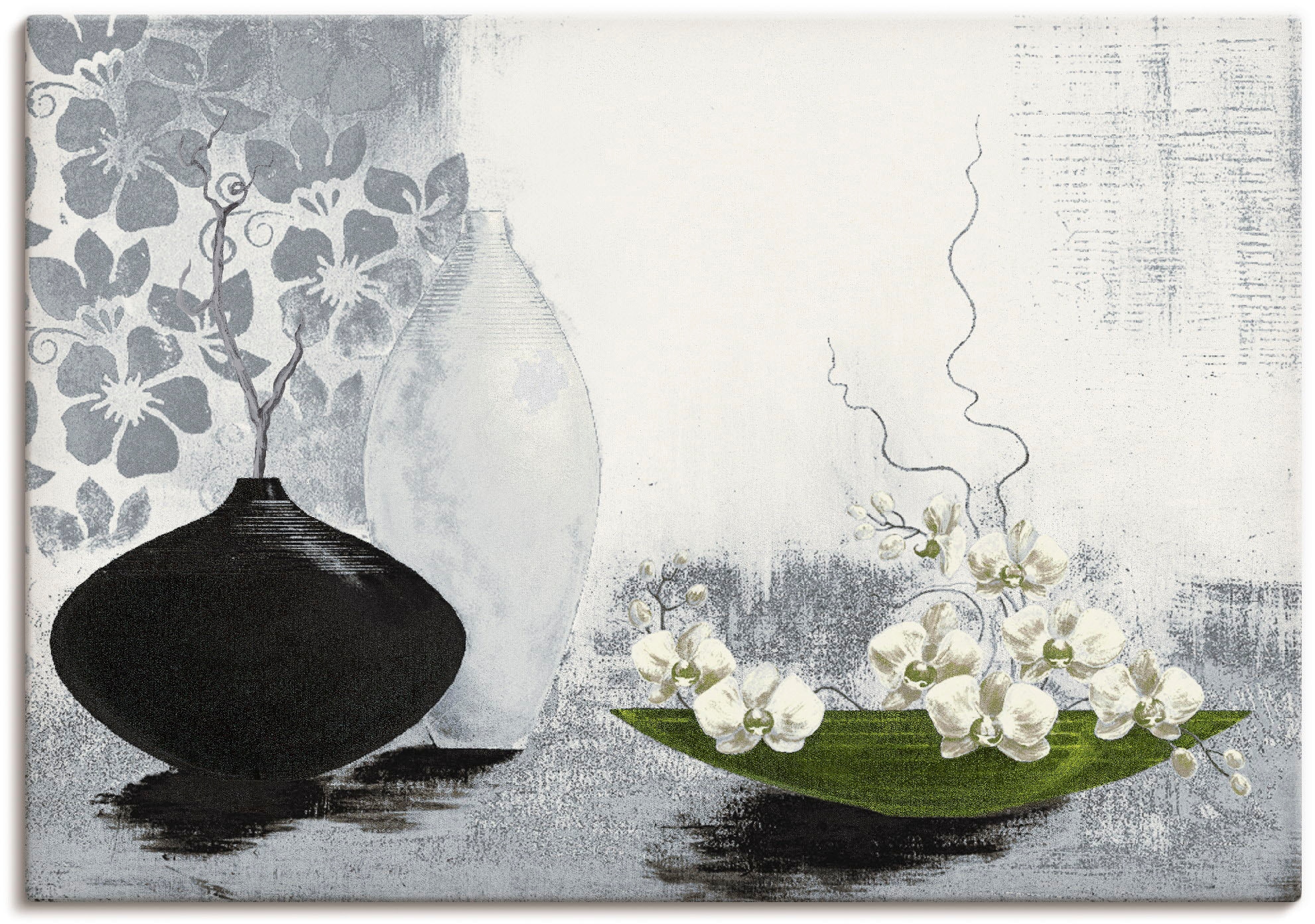Image of Artland Wandbild "Modernes bauchiges Gefäss mit Orchideen" Vasen & Töpfe 1 Stk. tlg. als Leinwandbild, Poster in verschied. Grössen