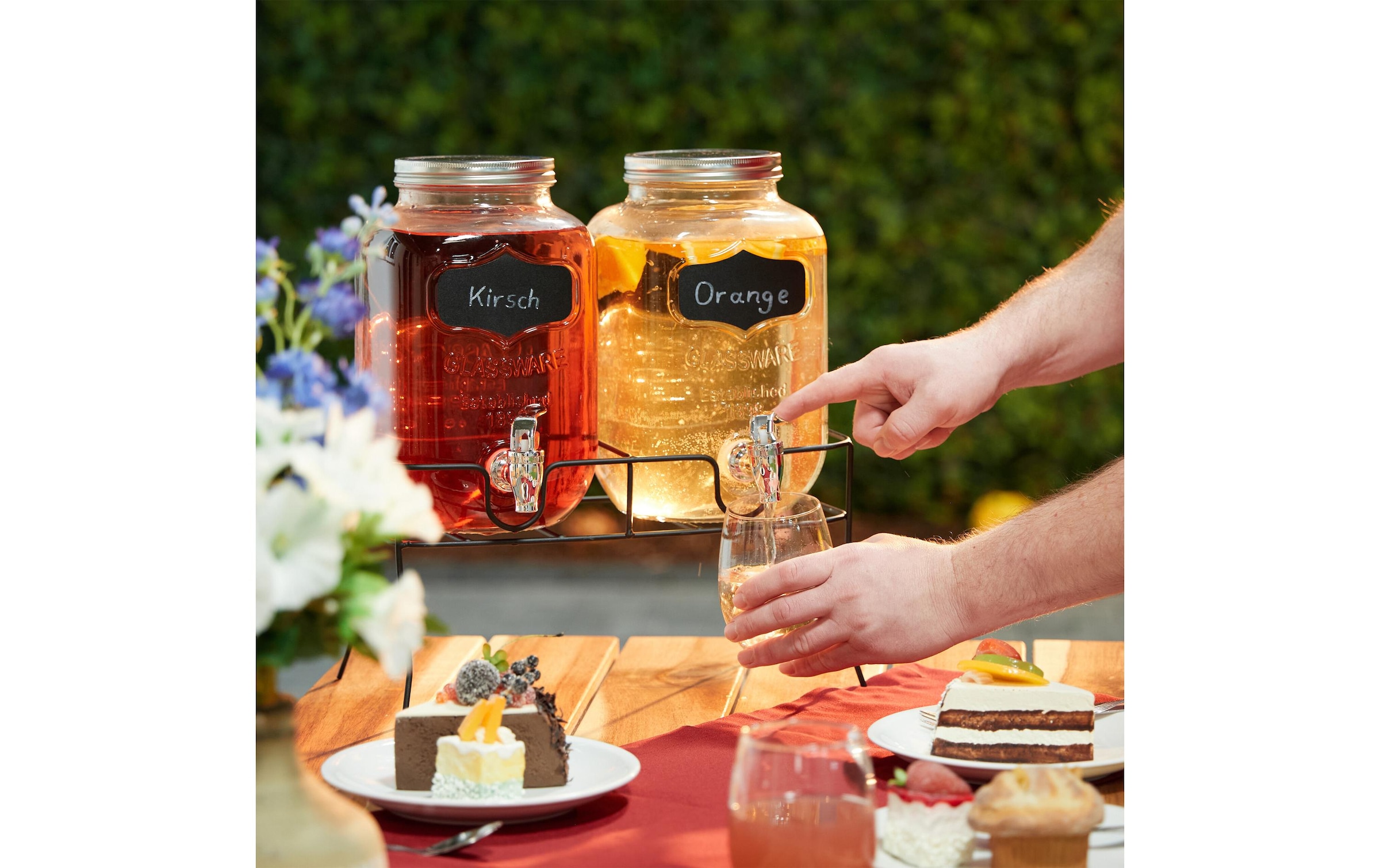 relaxdays Distributeur de boissons »Glas Eisen«