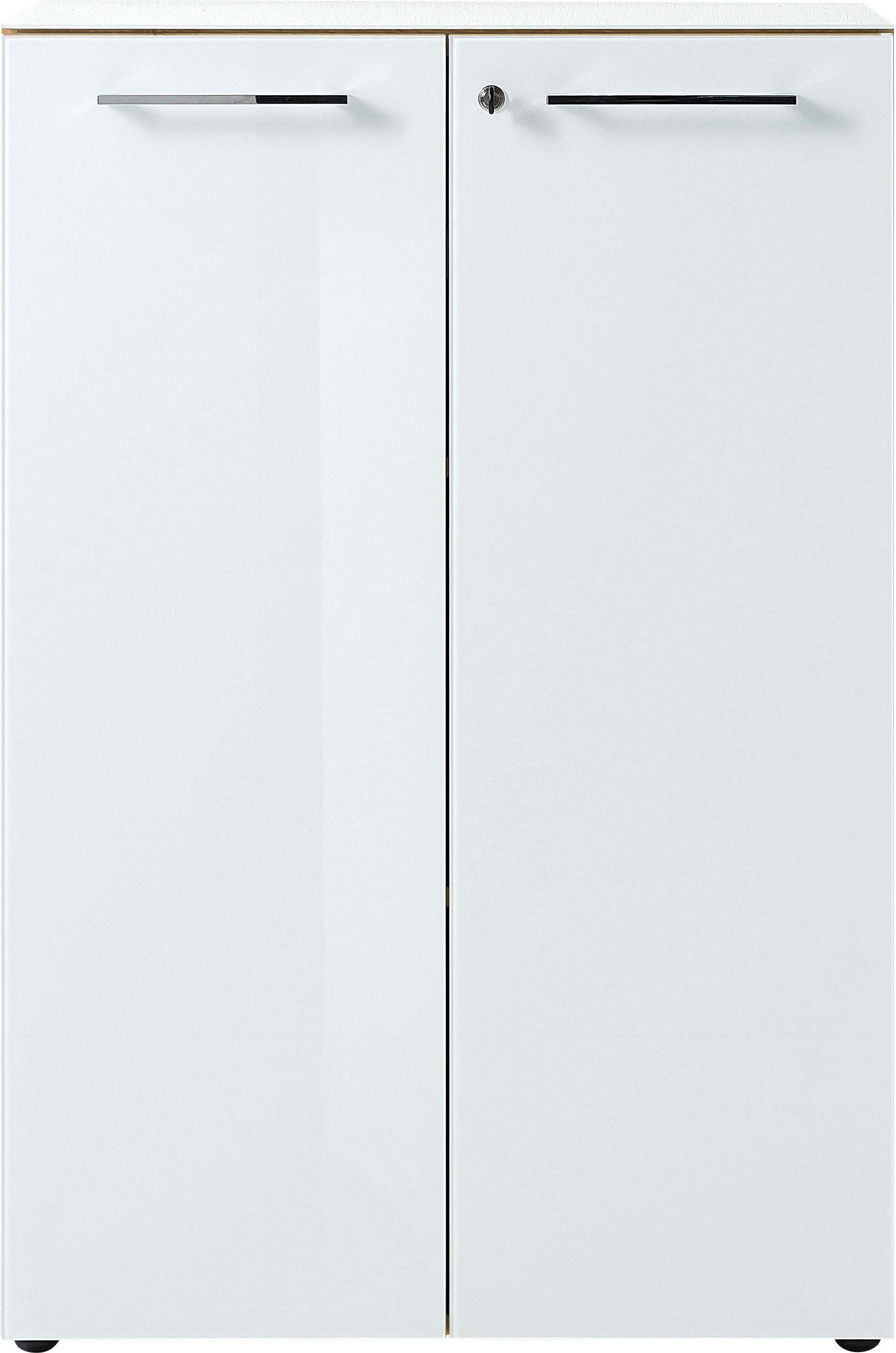 GERMANIA Aktenschrank "GW-Monteria" in 2 Höhen, Türen mit Glas-Auflage, abschließbar, Breite 80 cm, Made in Germany