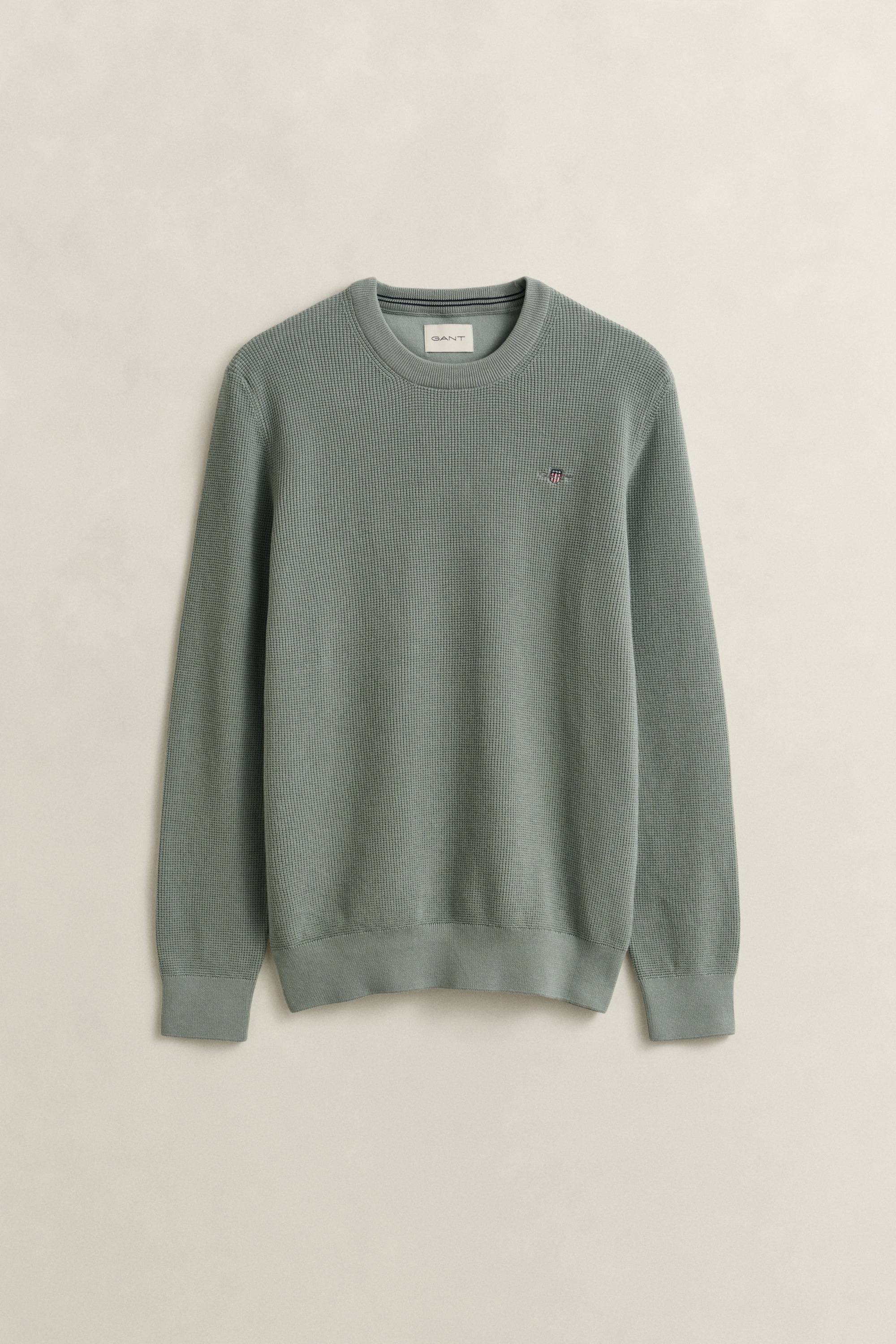 Gant Pull en tricot »MICRO TEXTURED COTTON C-NECK« Regular fit mit Rundhalsausschnitt