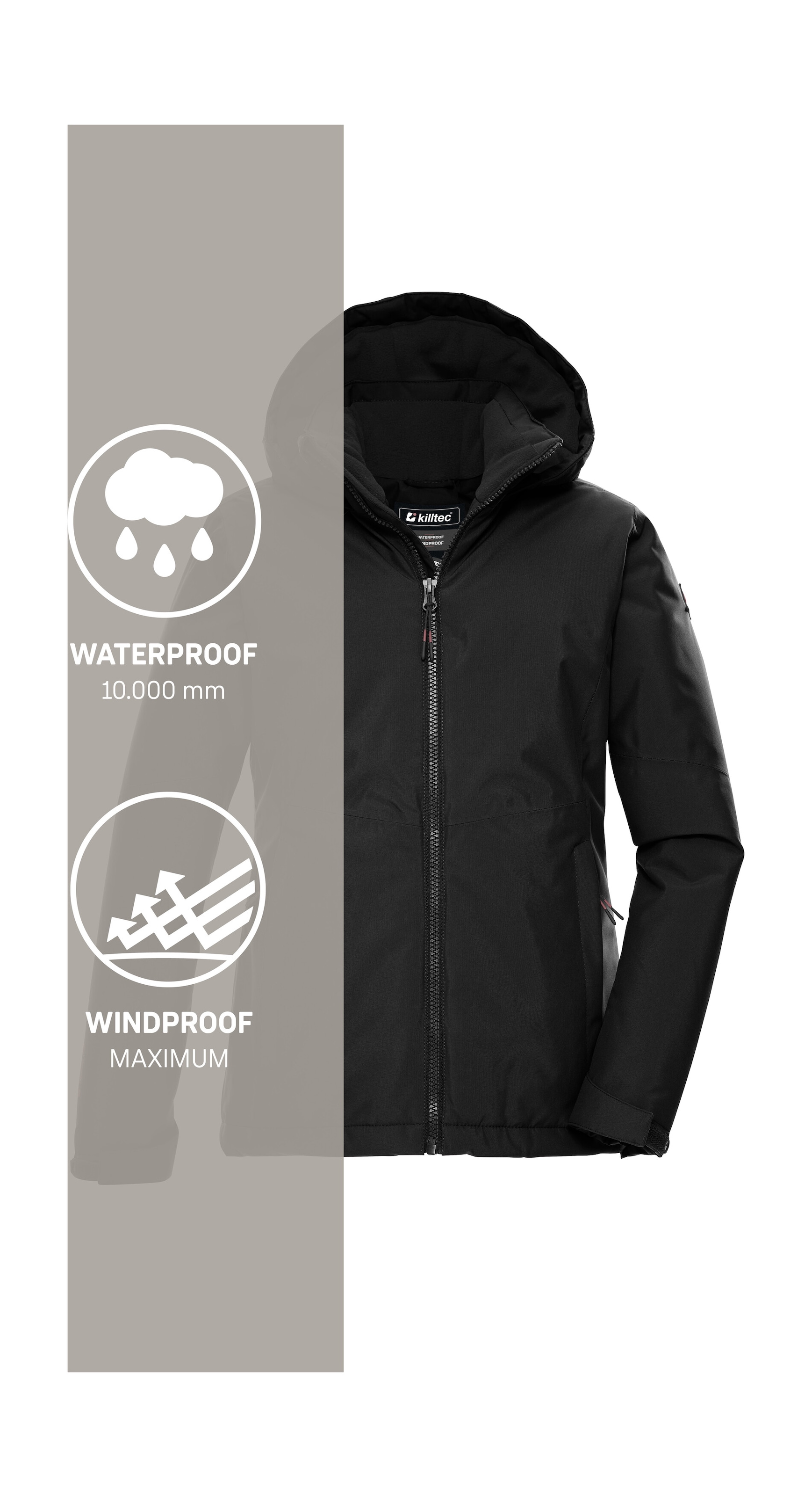 Killtec Veste fonctionnelle »KOW 217 GRLS JCKT« Wind- und wasserdichte Kinderjacke mit Fleece und verstellbarer Kapuze