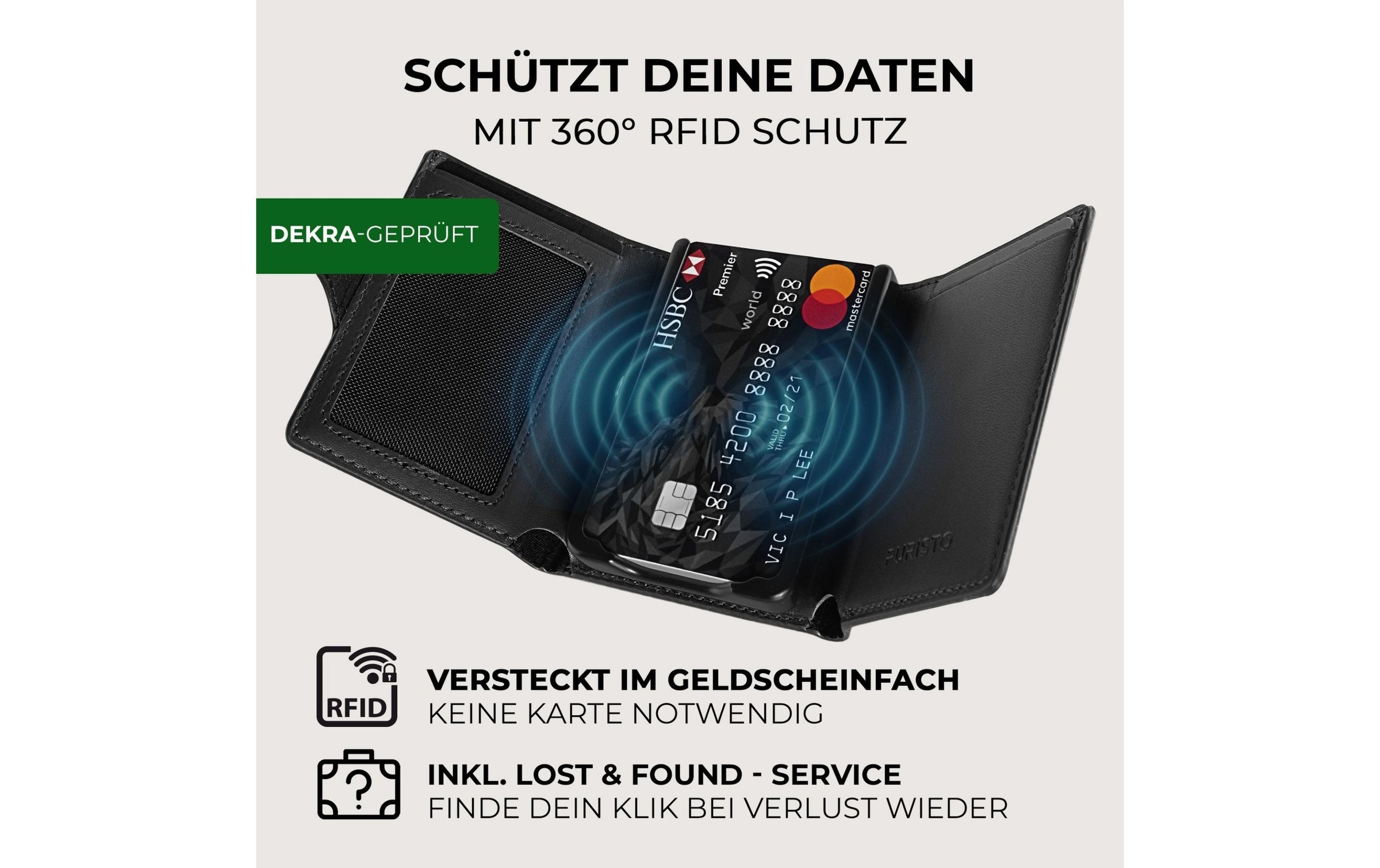   Geldbörse »Puristo PURISTO KLIK Classic XL 14er KLIK Slimwallet« Portemonnaie