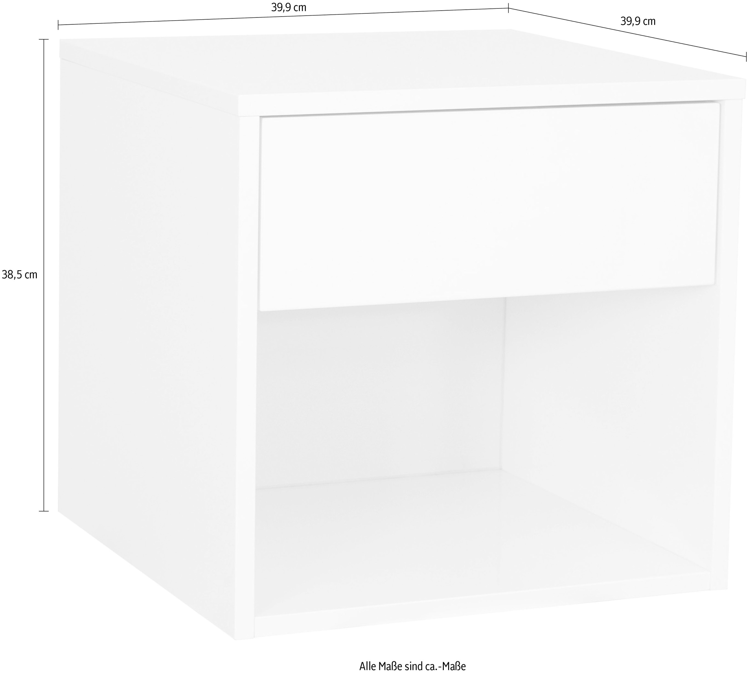 COUCH♥ Nachttisch »Bett-Beistand«, MDF, Schublade, in verschiedenen  Farbvarianten, Breite ca. 39,9 cm kaufen