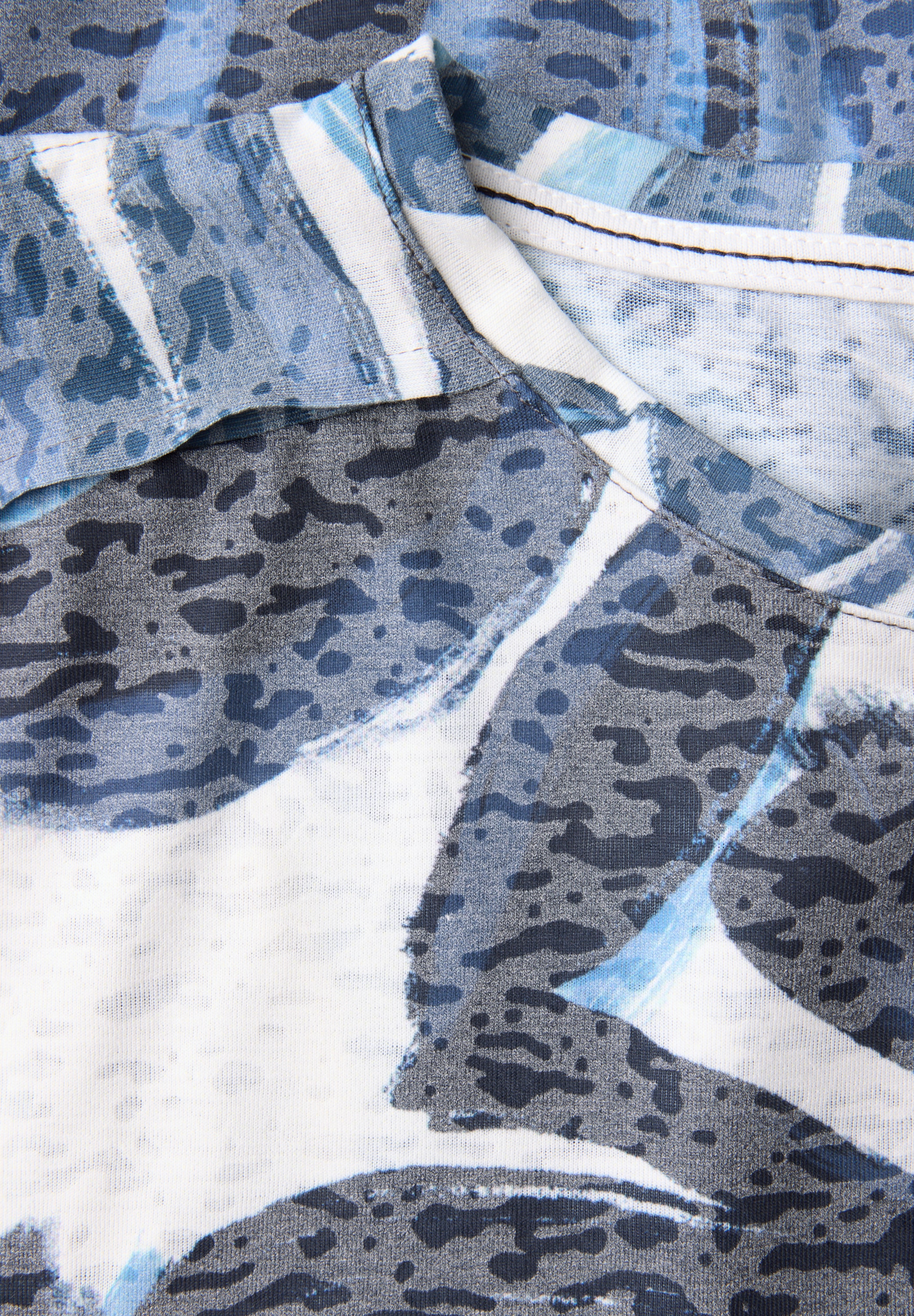 Cecil Print-Shirt, in Ausbrenner-Optik und mit floralem Muster