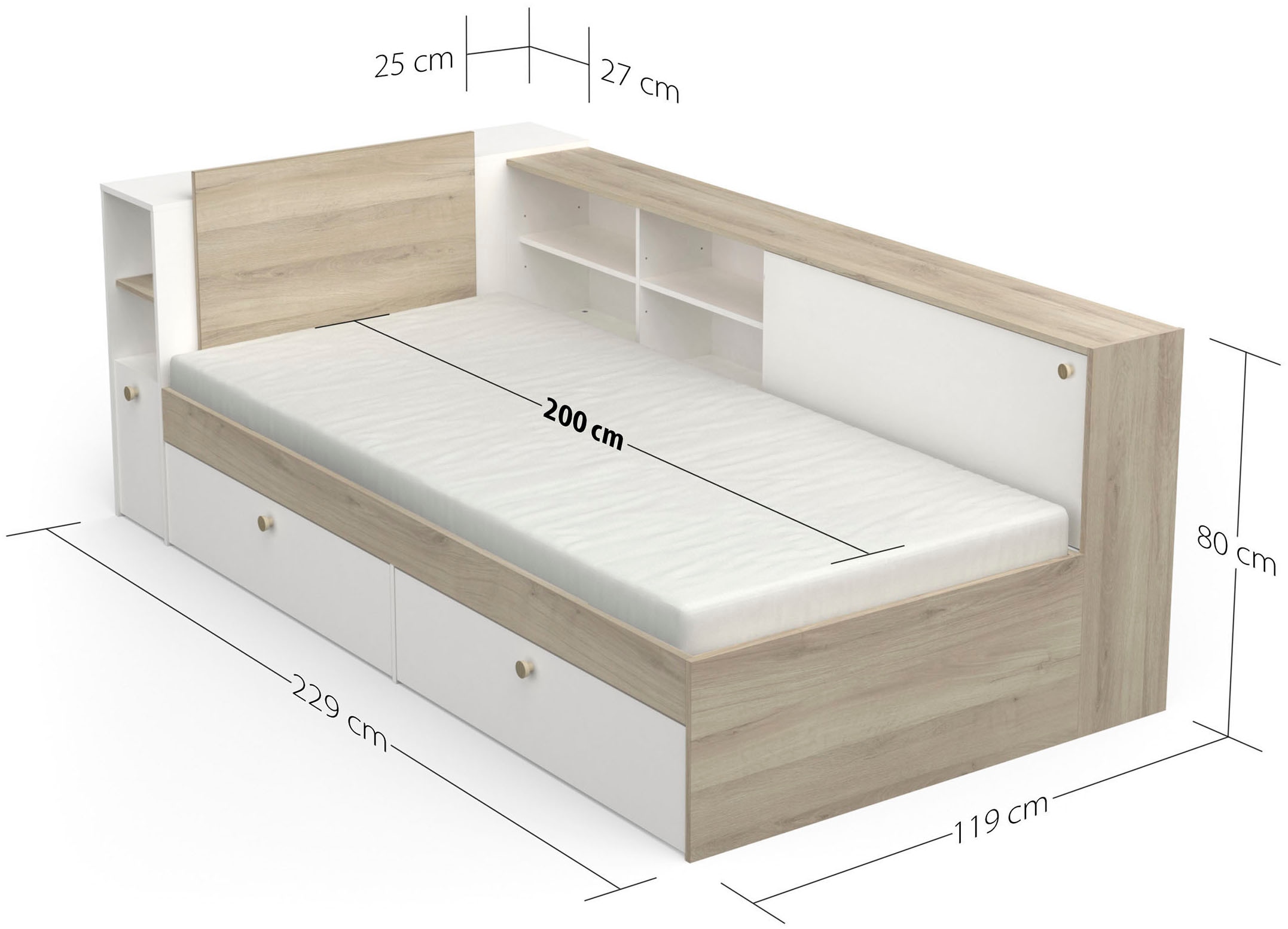 Demeyere GROUP Einzelbett, Liegefläche 90 x 200 cm, ohne Matratze