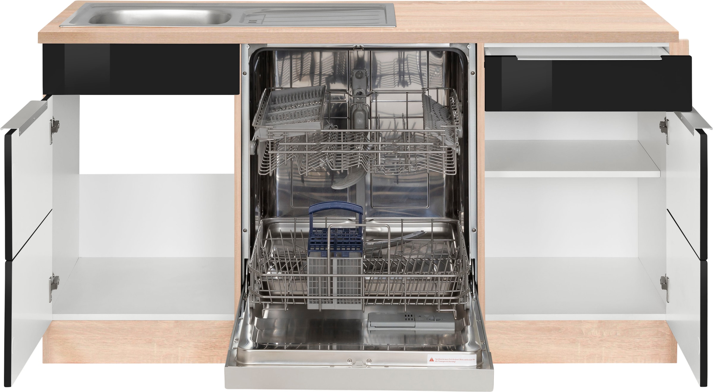 KOCHSTATION »KS-Brindisi« Stellbreite 220/280 cm, wahlweise mit E-Geräten, mit MDF-Fronten