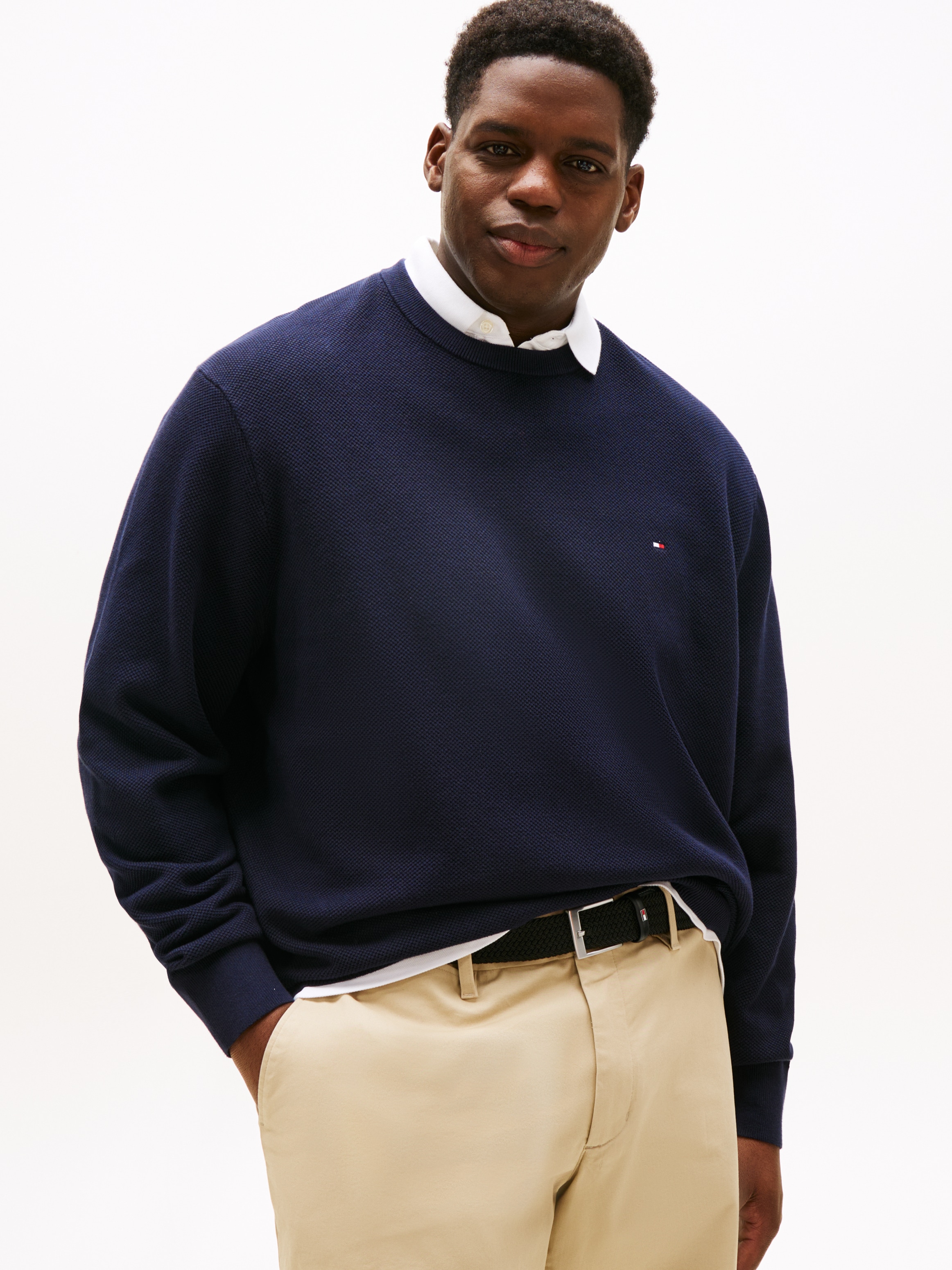 Tommy Hilfiger Big & Tall Rundhalspullover »BT-ESSENTIAL STRUCTURE CREW NECK«, Grosse Grössen
