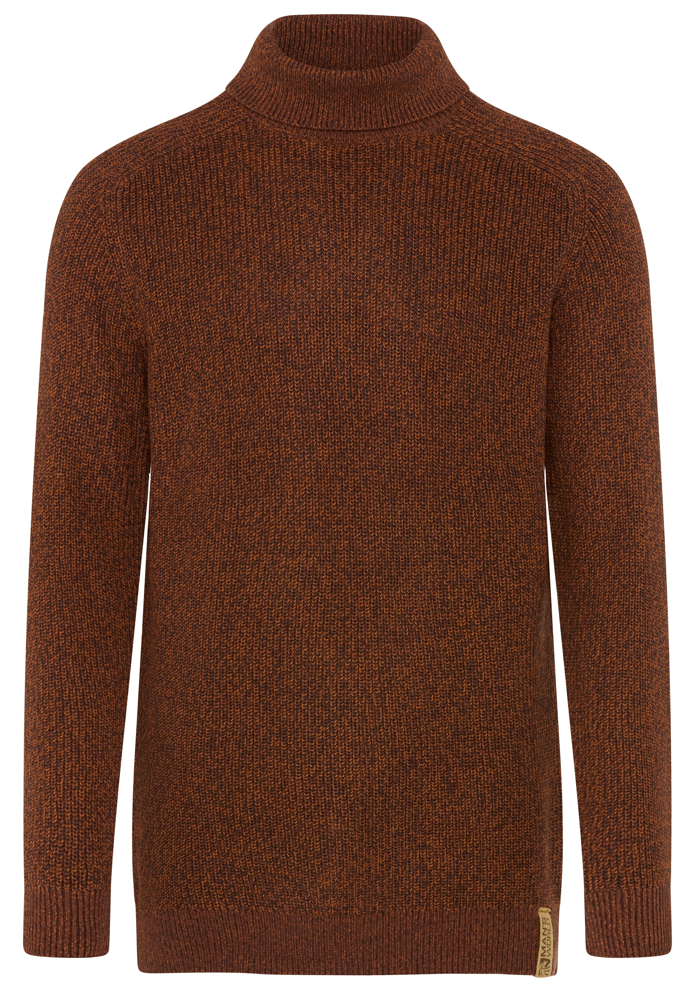 Man's World Pull à col roulé »Neue Kollektion! Melange Effektgarn« manches longues avec manches raglan, en coton, col roulé