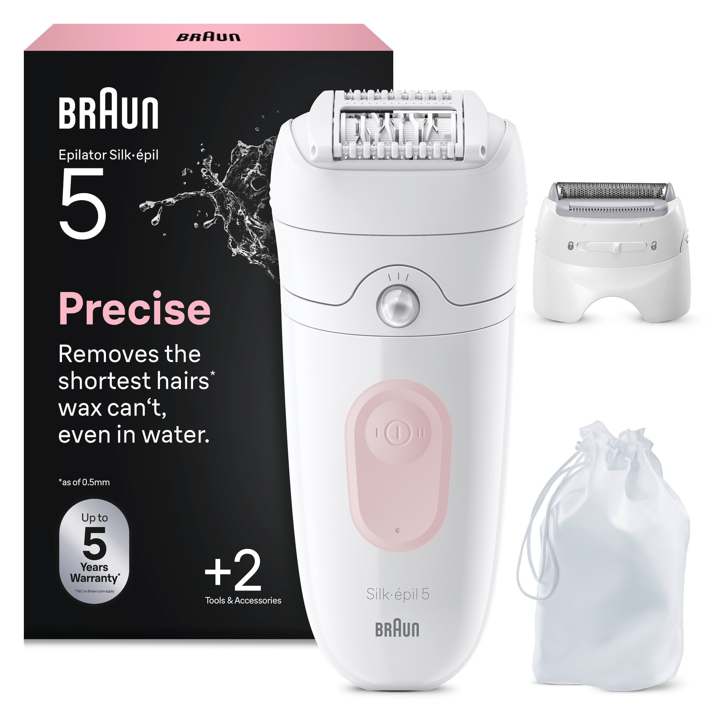 Image of Braun Epilierer "Silk-épil 5 SE5-030" Wet & Dry, Einfache Haarentfernung, Rasieraufsatz und Trimmeraufsatz