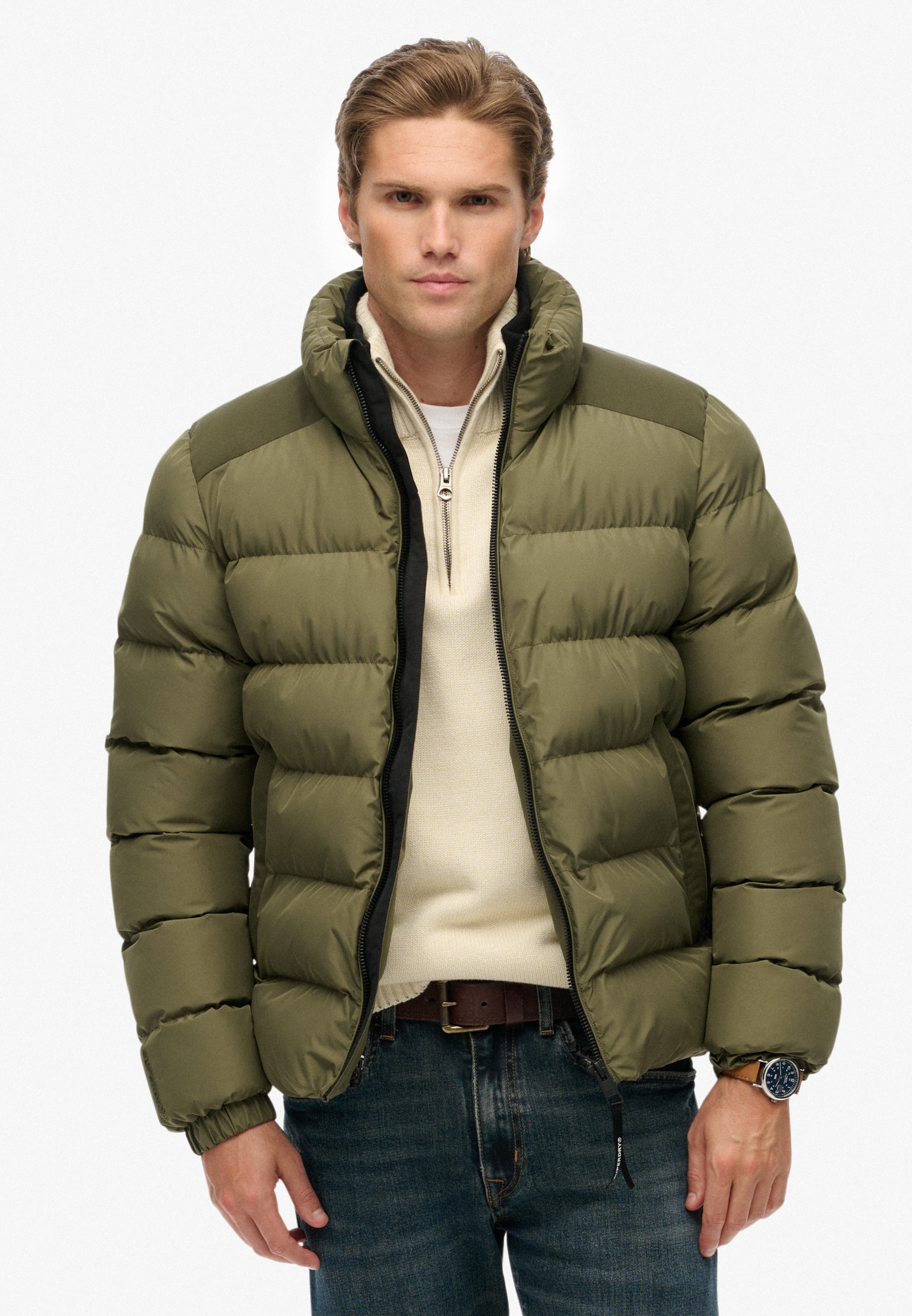 Superdry Steppjacke »SPORTS PUFFER JACKET« ohne Kapuze mit Relaxed Fit