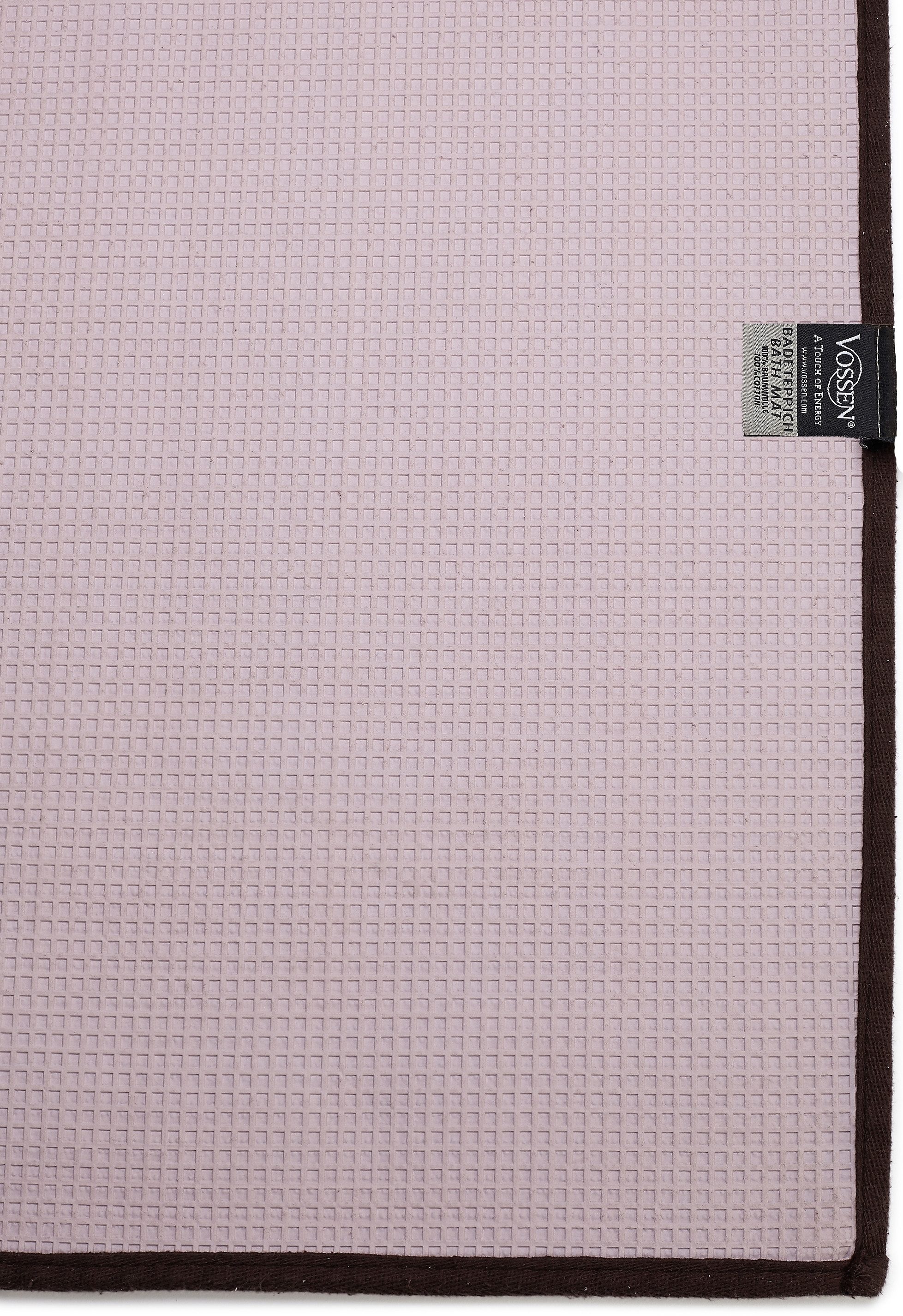 Vossen Badematte »Exclusive«, rutschhemmend beschichtet, fussbodenheizungsgeeignet, Badteppich, Uni-Farben, Karo Muster, Hoch-Tief Effekt, reine Baumwolle