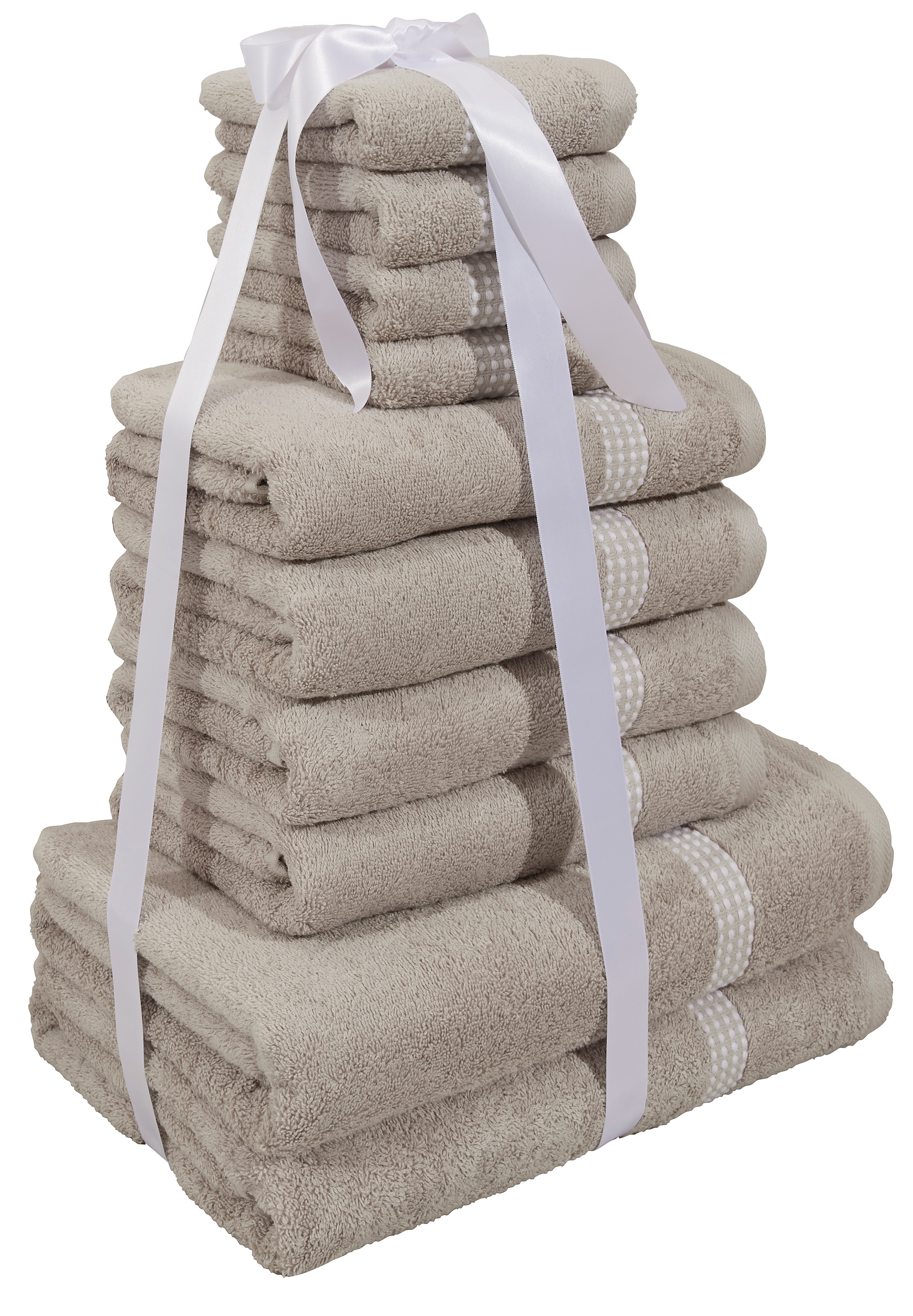 my home Handtuch Set »Kapra, Premium Handtücher, 100% Baumwolle, 500 gr/m²«, Set, 10 tlg., Frottier, 10-tlg. Handtuch-Set: 2 Duschtücher, 4 Handtücher, 4 Gästehandtücher