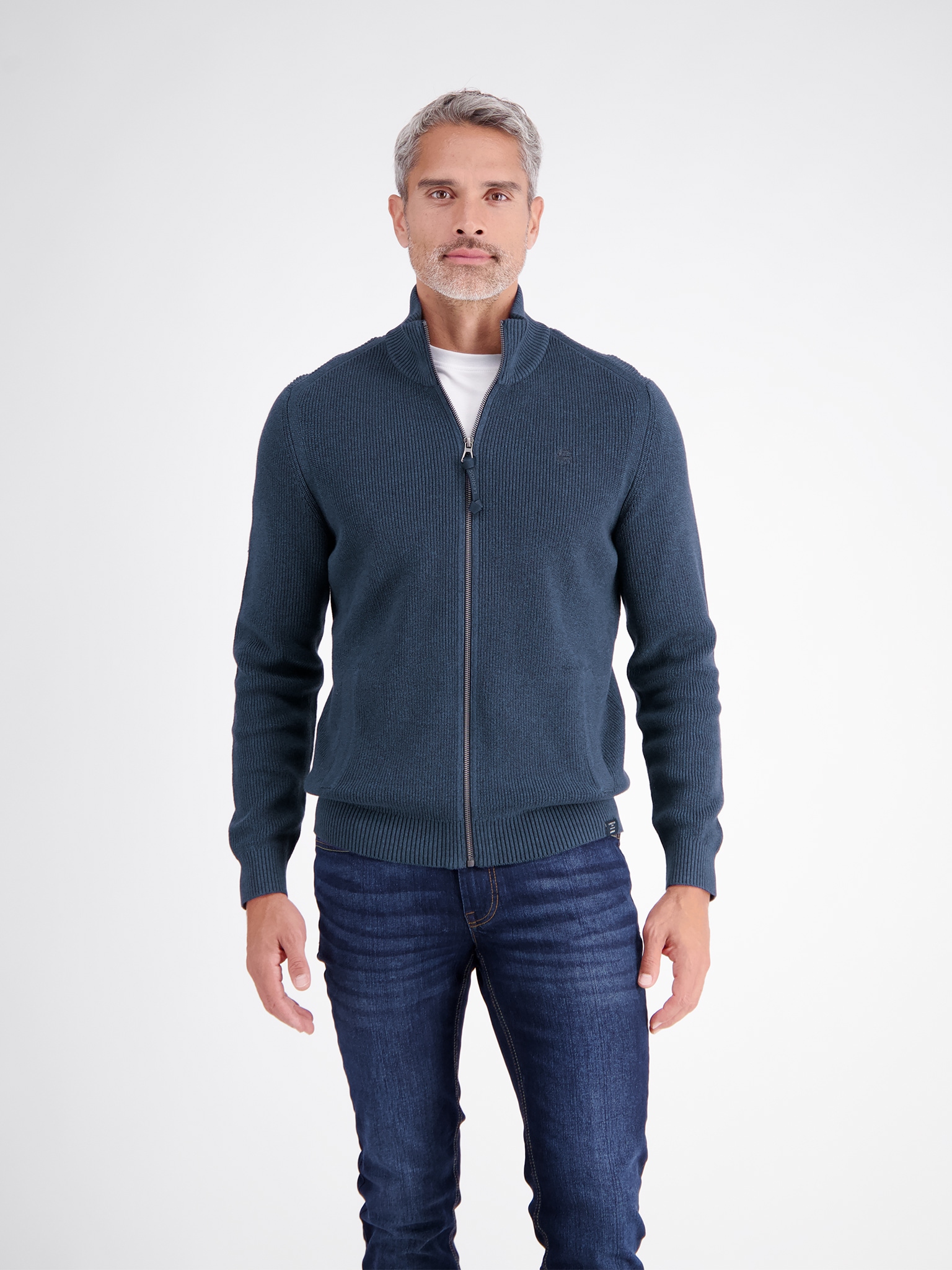 LERROS Strickjacke mit Reissverschluss und Stehkragen